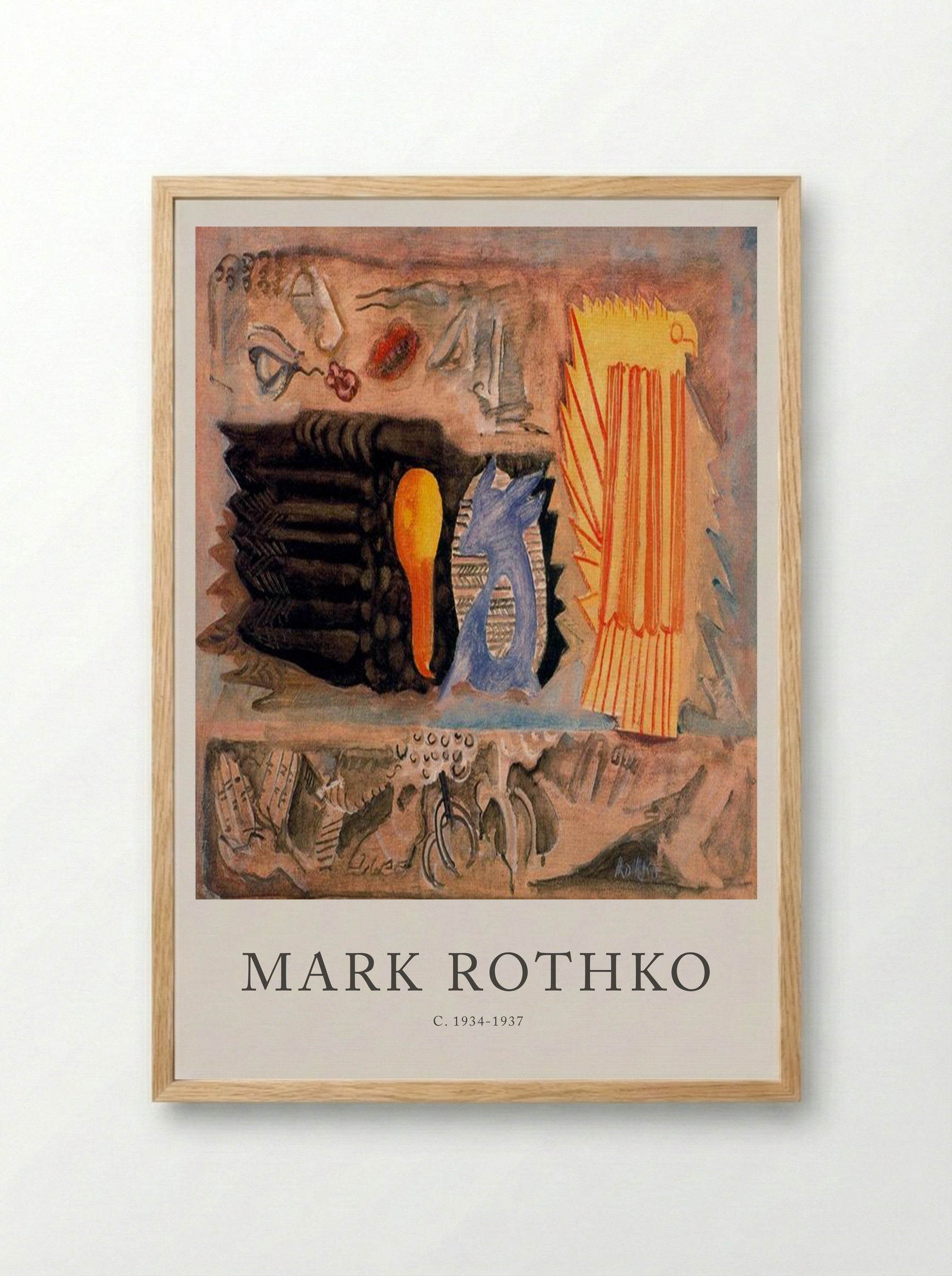 Untitled (Surrealist Composition) - Mark Rothko - Framed Print Wood