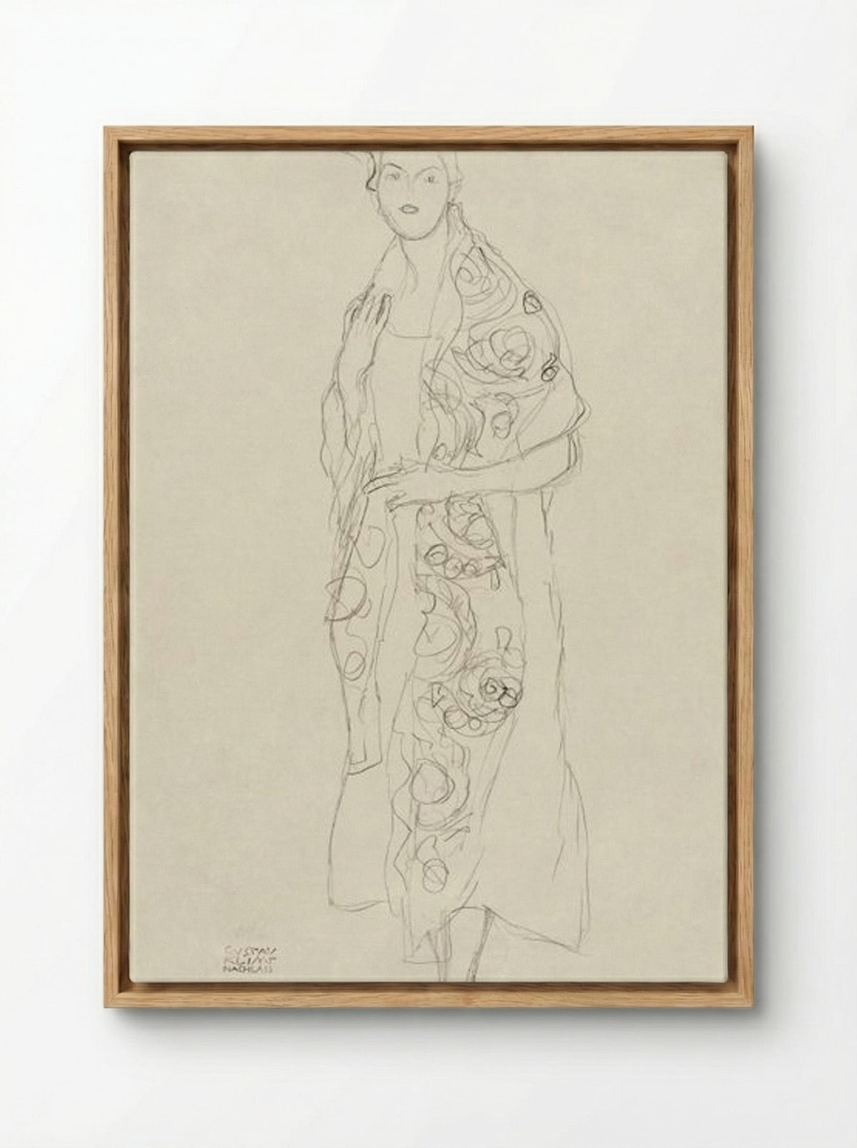 Portrait of a Woman - Gustav Klimt - Framed Canvas Wood