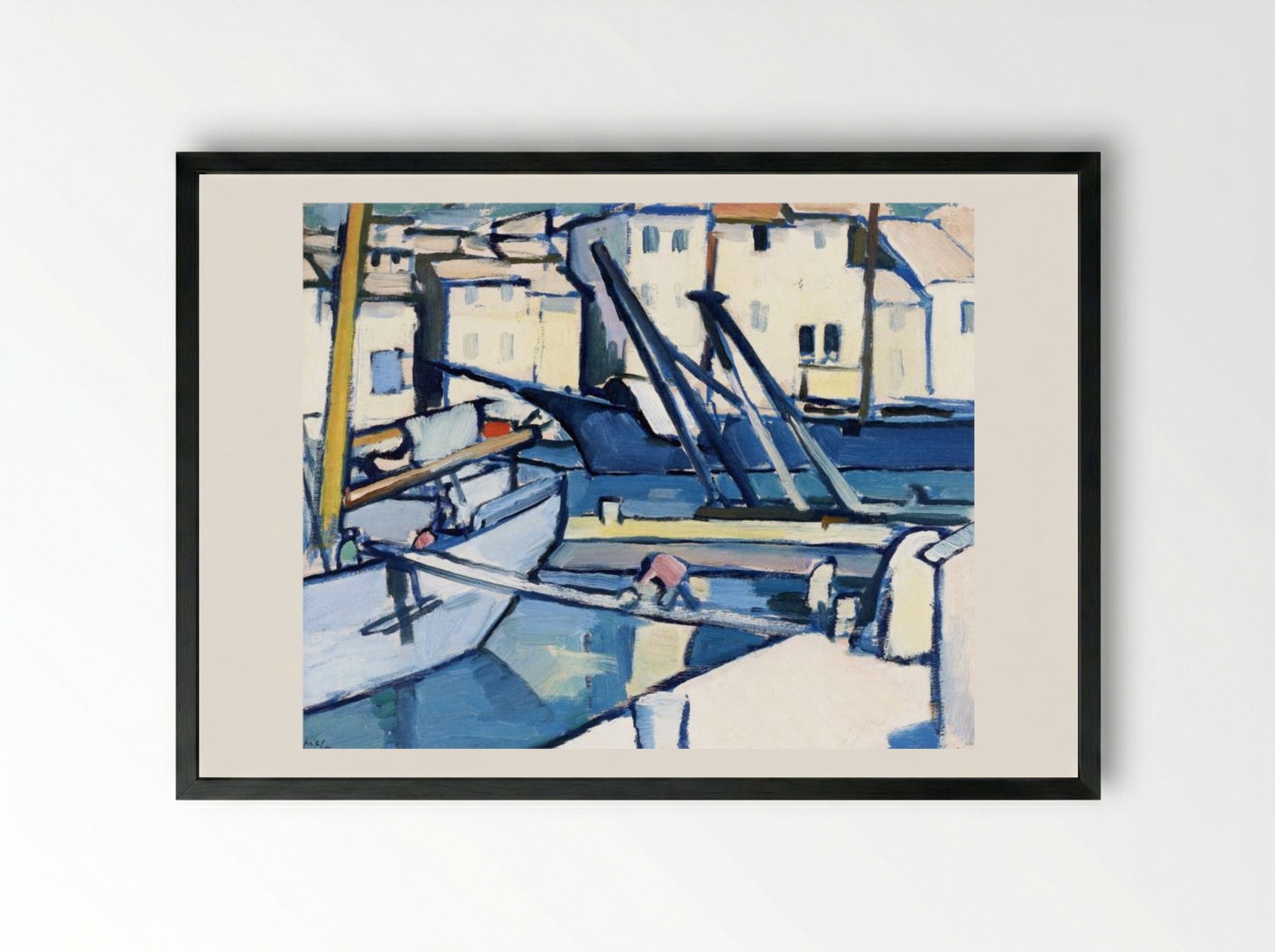 In Port, Cassis - Samuel Peploe - Framed Print Black