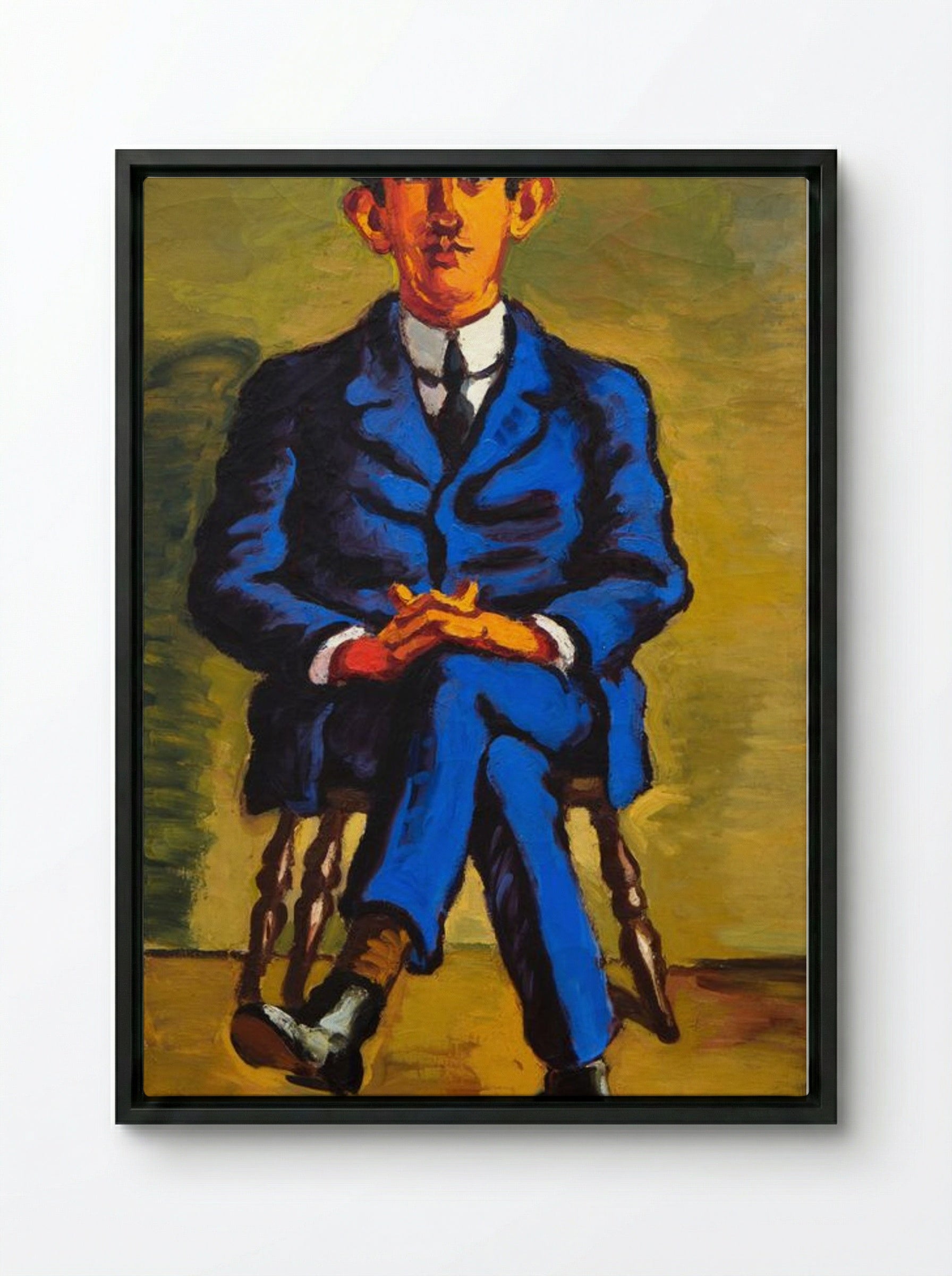Portrait of the Poet Emil Bønnelycke - Vilhelm Lundstrøm - Framed Canvas Black