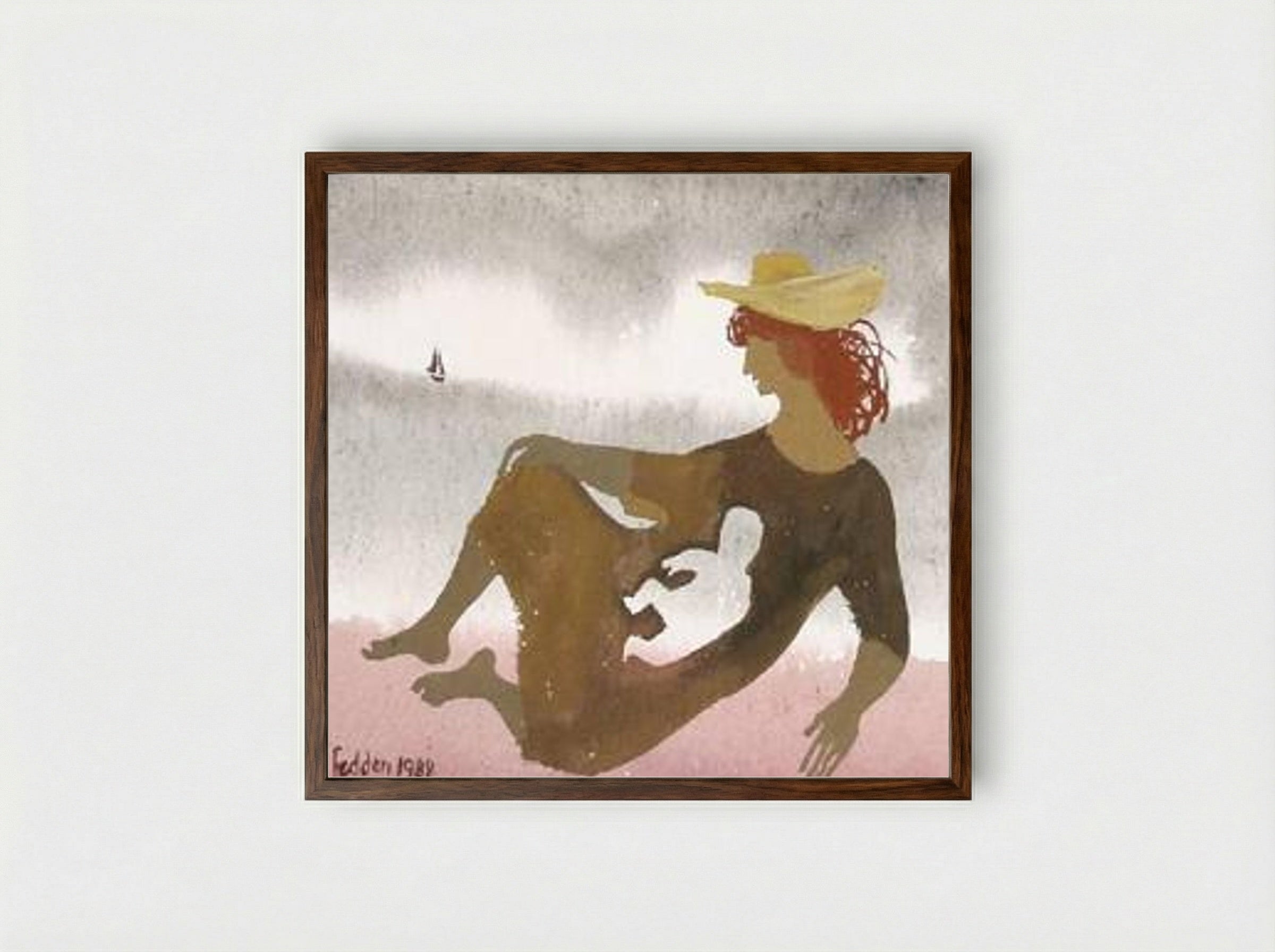 On the Shore - Mary Fedden - Framed Print Dark Wood