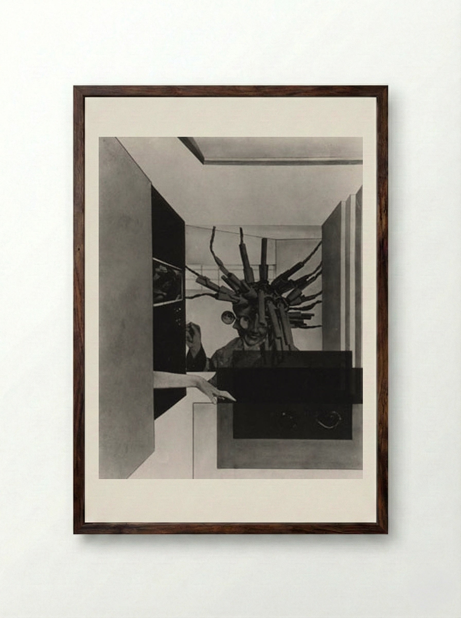 The Broken Marriage - Laszlo Moholy-Nagy - Framed Print Dark Wood