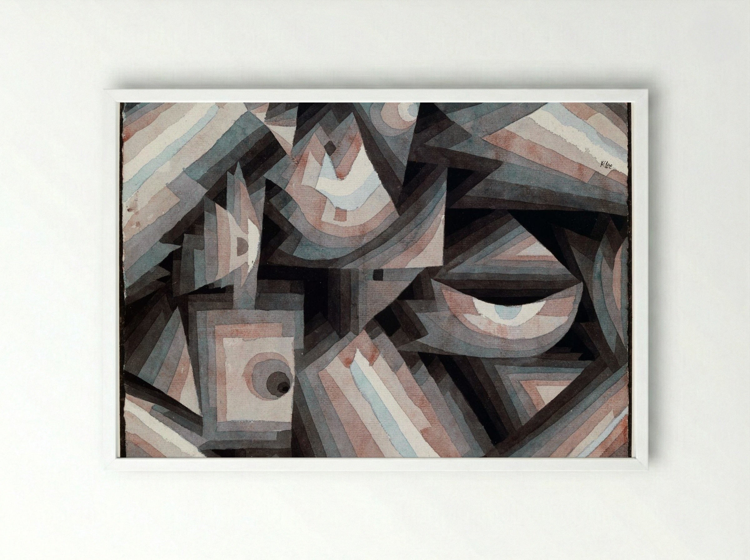 Crystal Gradation - Paul Klee - Framed Print White