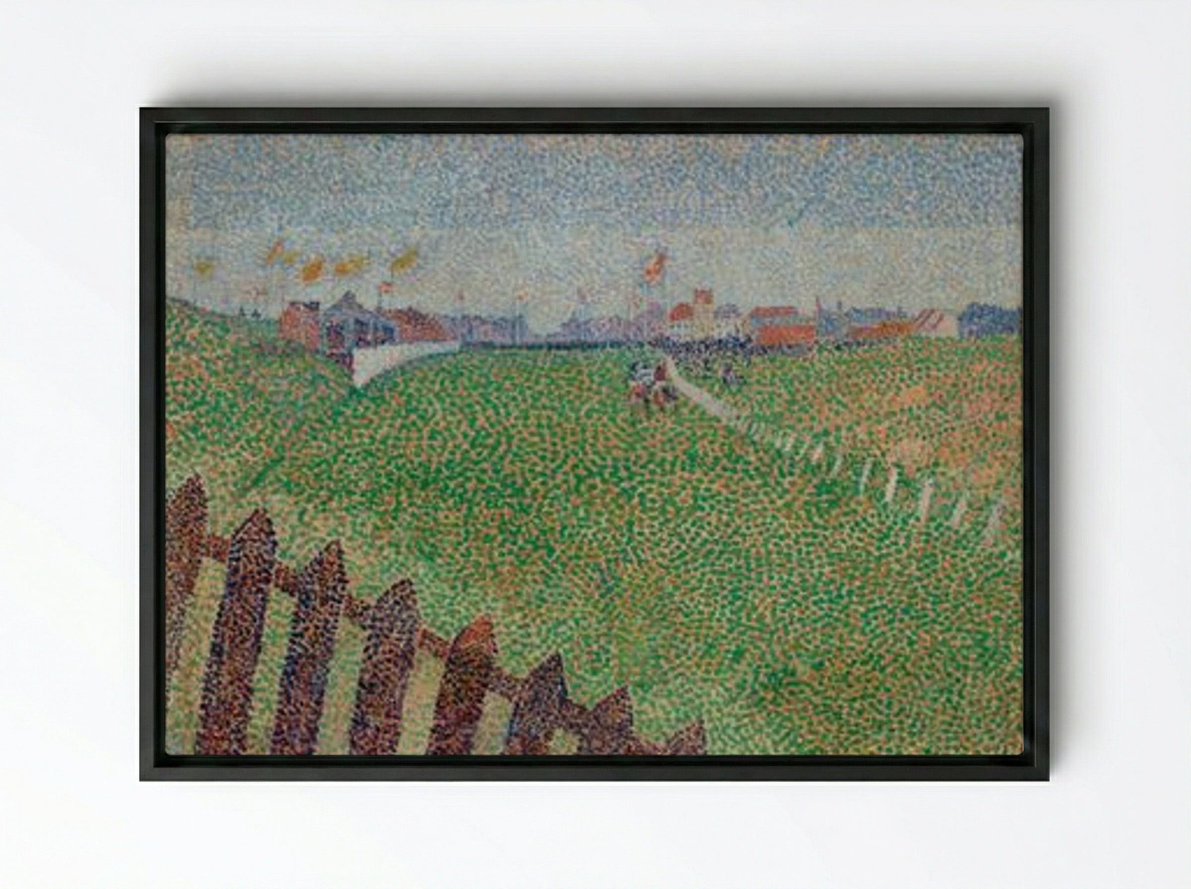 The Wellington Racecourse in Drizzle, Ostende - Alfred William Finch - Framed Canvas Black