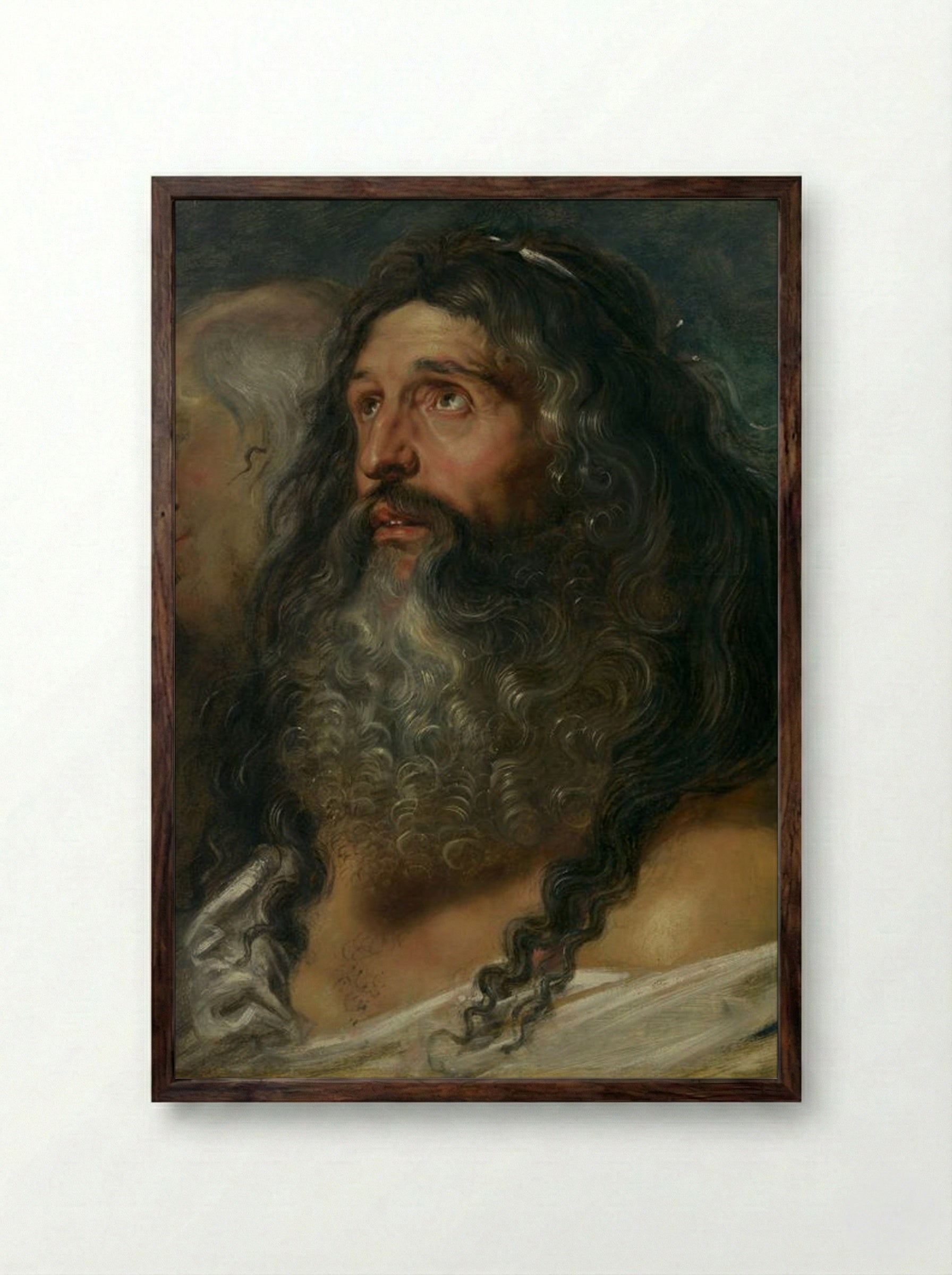 Study of Two Heads - Peter Paul Rubens - Framed Print Dark Wood