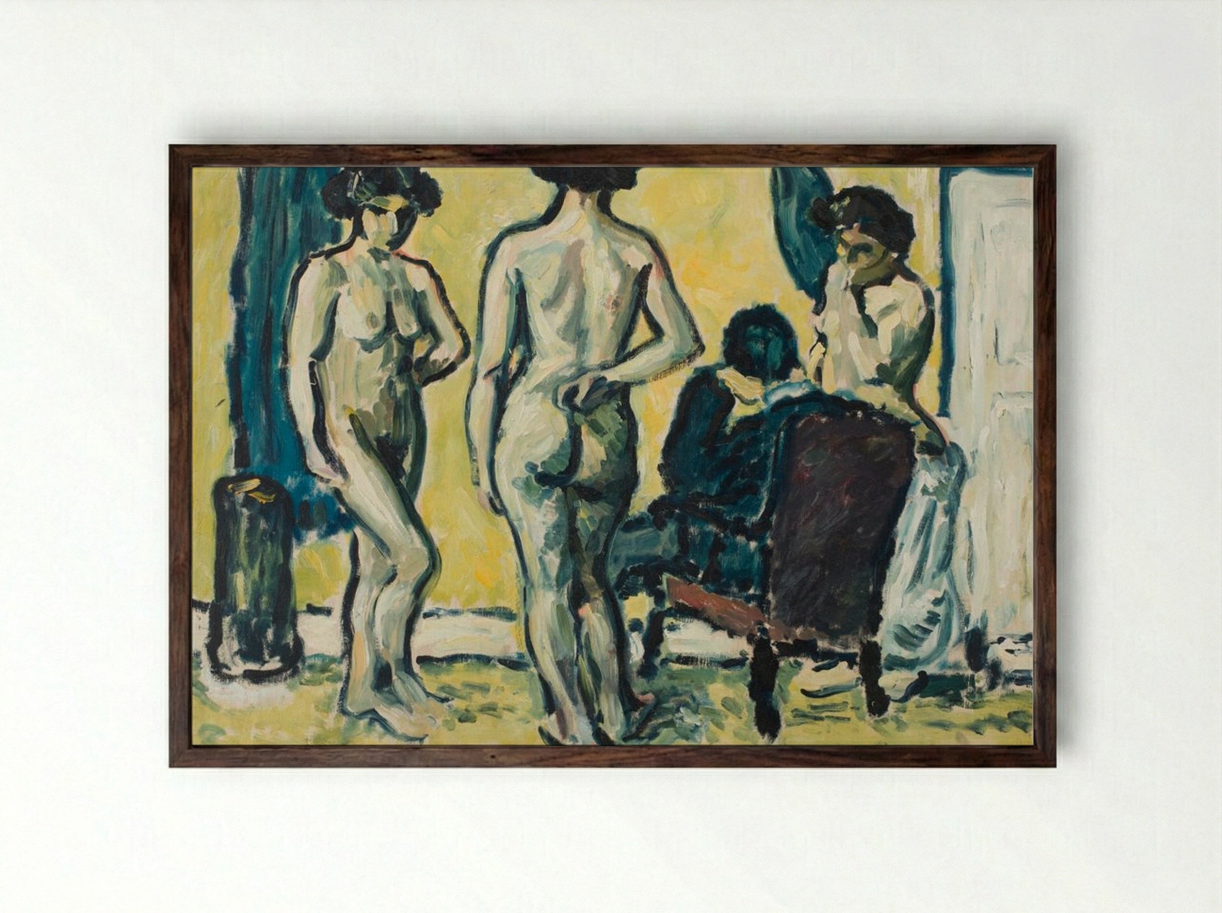 The Judgement of Paris - Harald Giersing - Framed Print Dark Wood