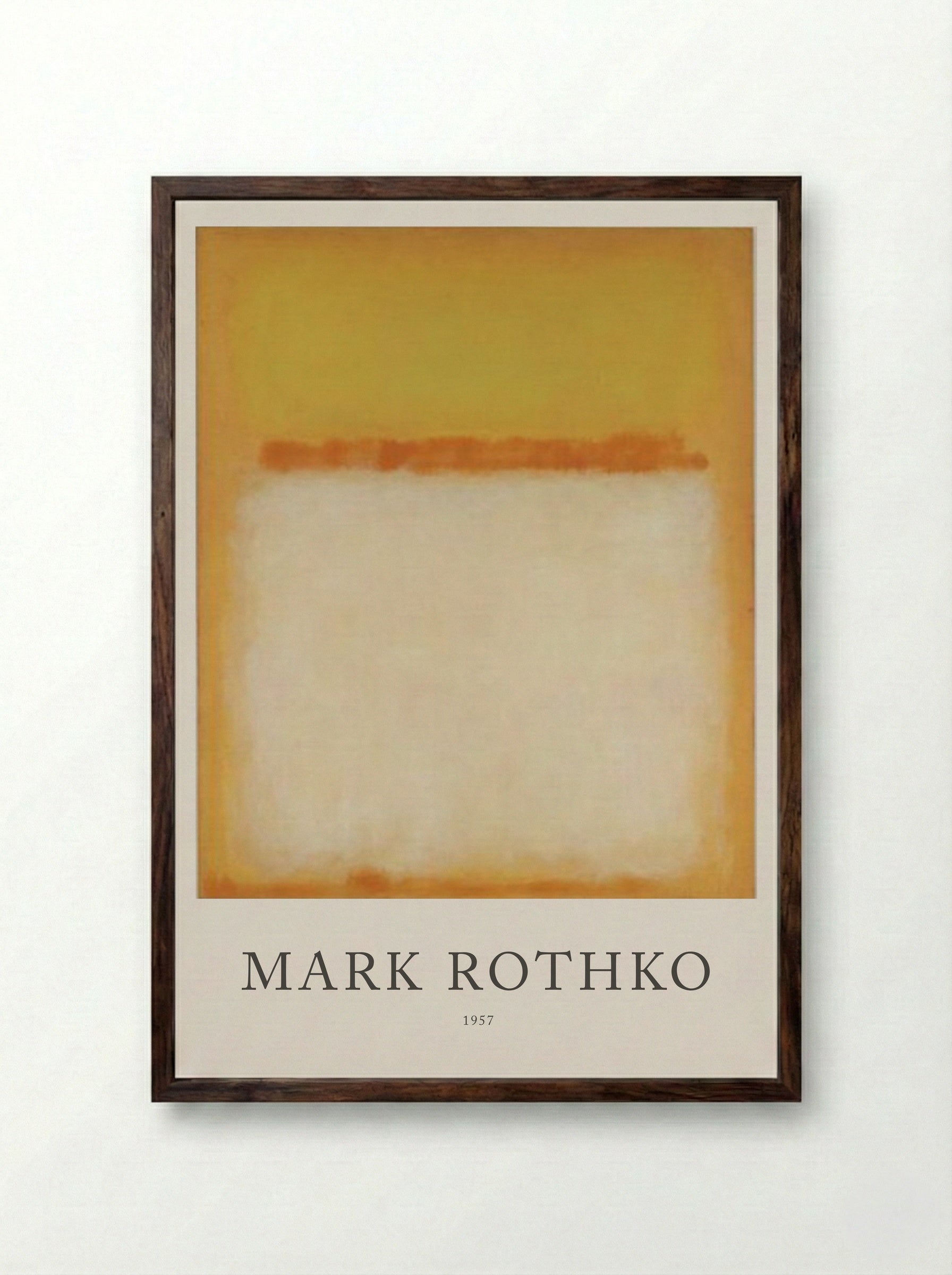 Untitled (Yellow, Orange, White) - Mark Rothko - Framed Print Dark Wood
