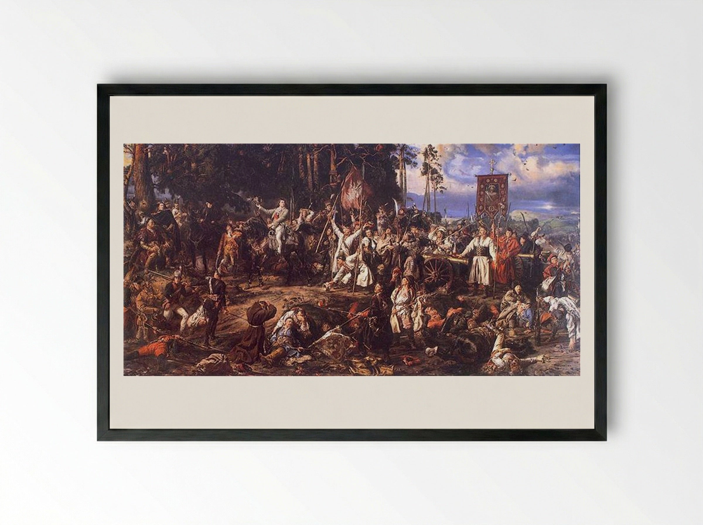 Battle of Racławice - Jan Matejko - Framed Print Black
