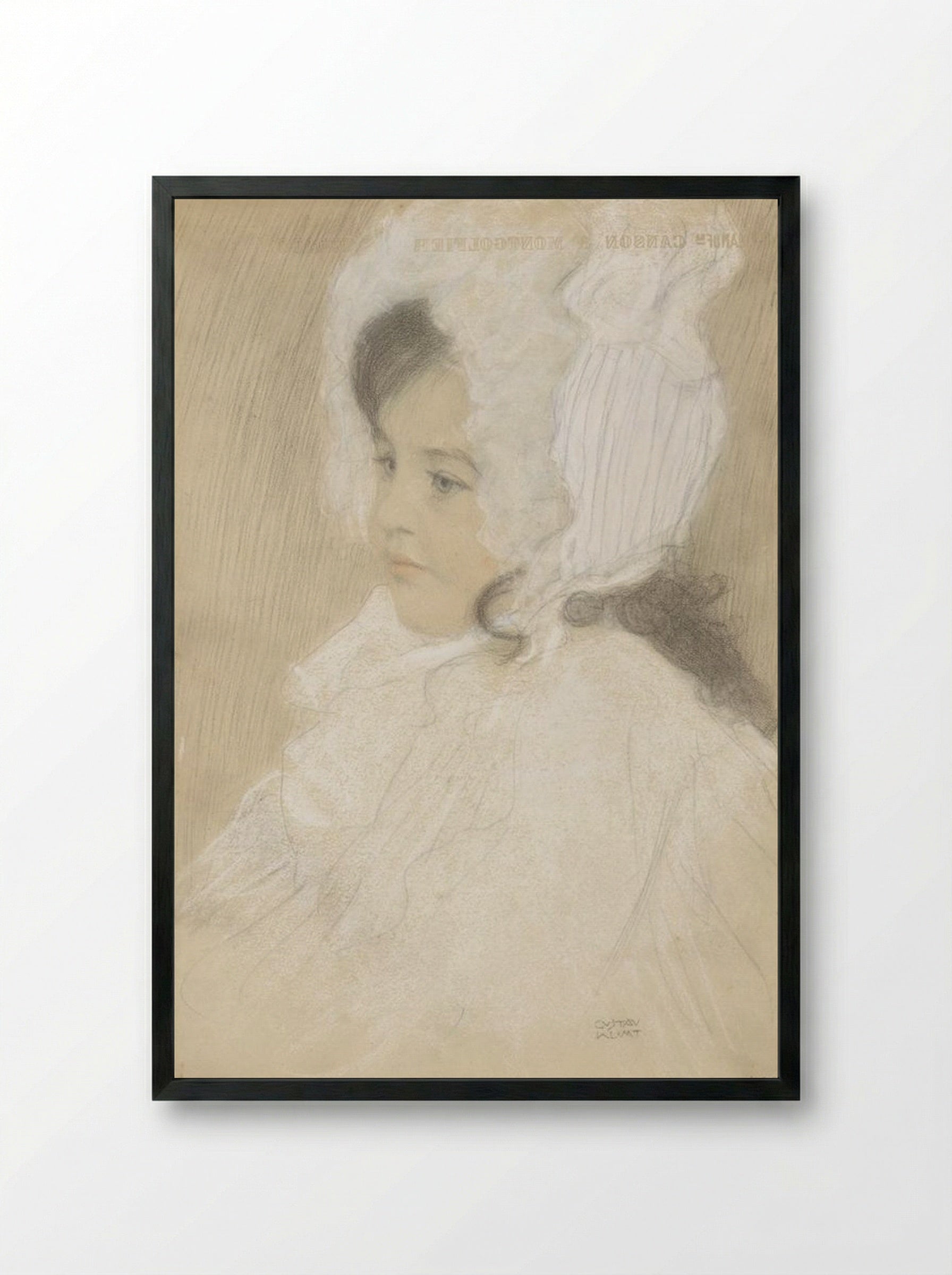 Portrait of a Child, Marie Moll - Gustav Klimt - Framed Print Black