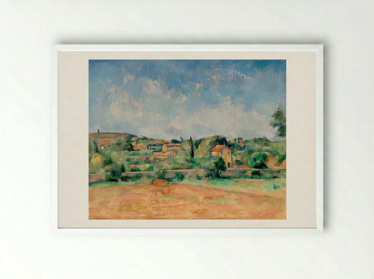 The Bellevue Plain (also called The Red Earth) - Paul Cézanne - Framed Print White