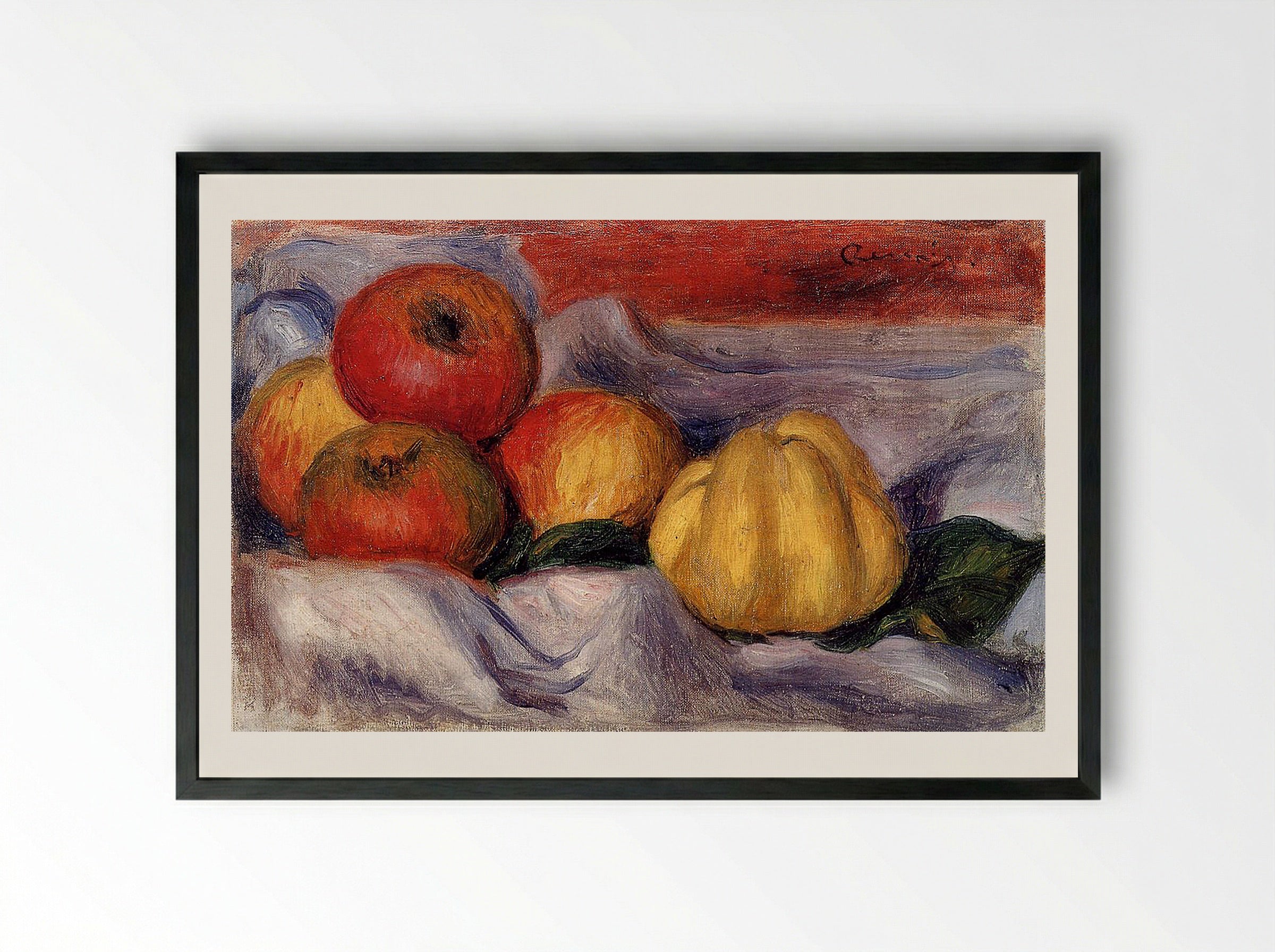 Still Life with Apples - Pierre-Auguste Renoir - Framed Print Black