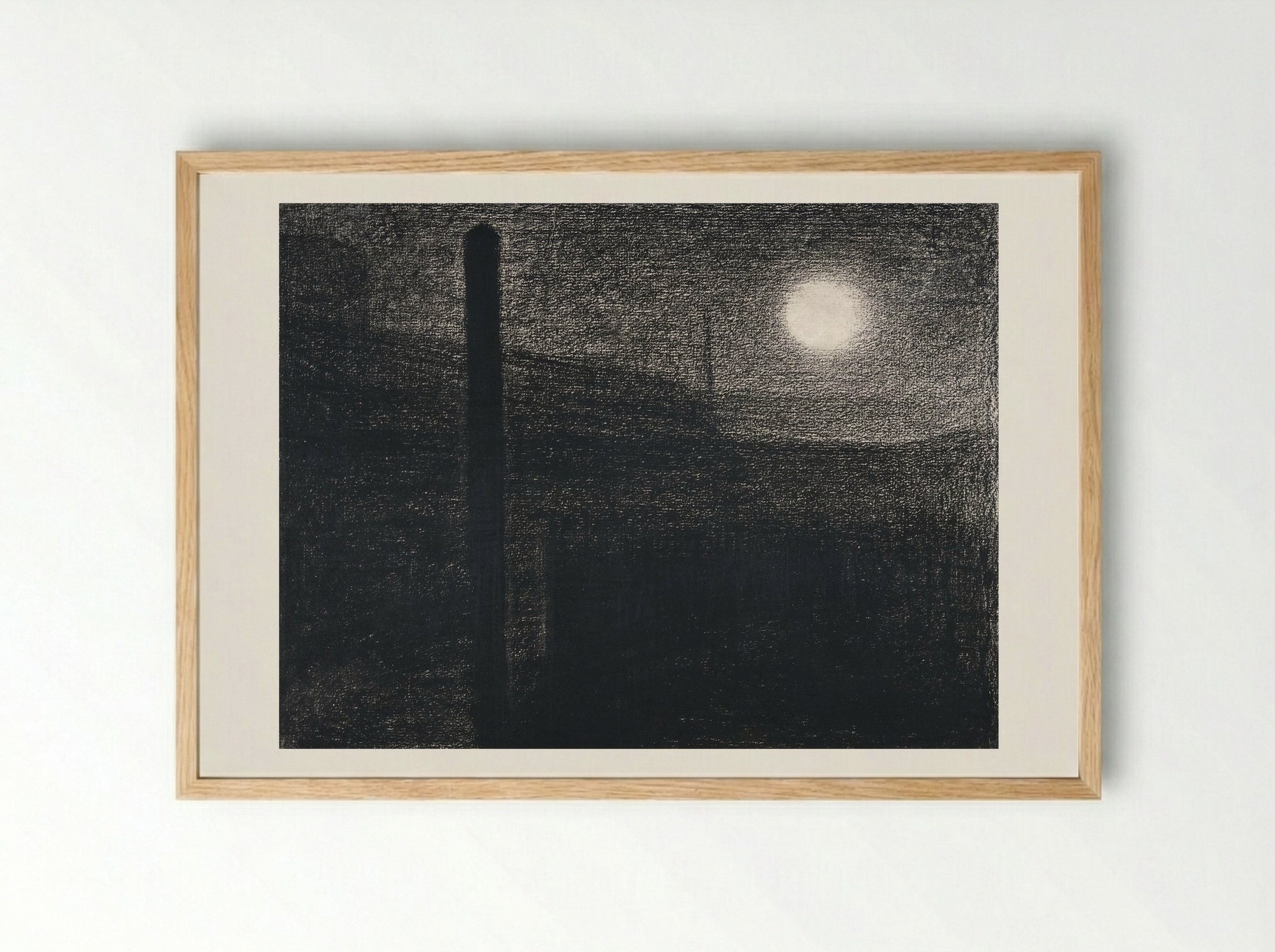 Courbevoie, Factories by Moonlight - Georges Seurat - Framed Print Wood