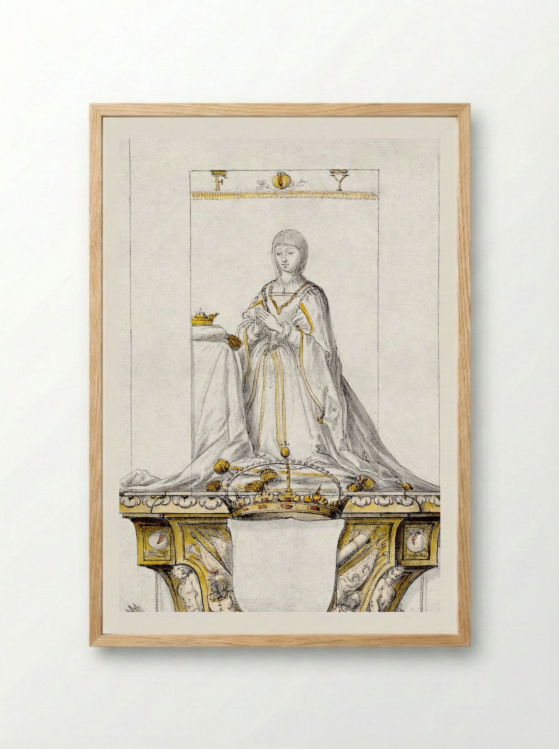 Study for a Statue of Queen Isabella - Pedro Mena y Medrano - Framed Print Wood