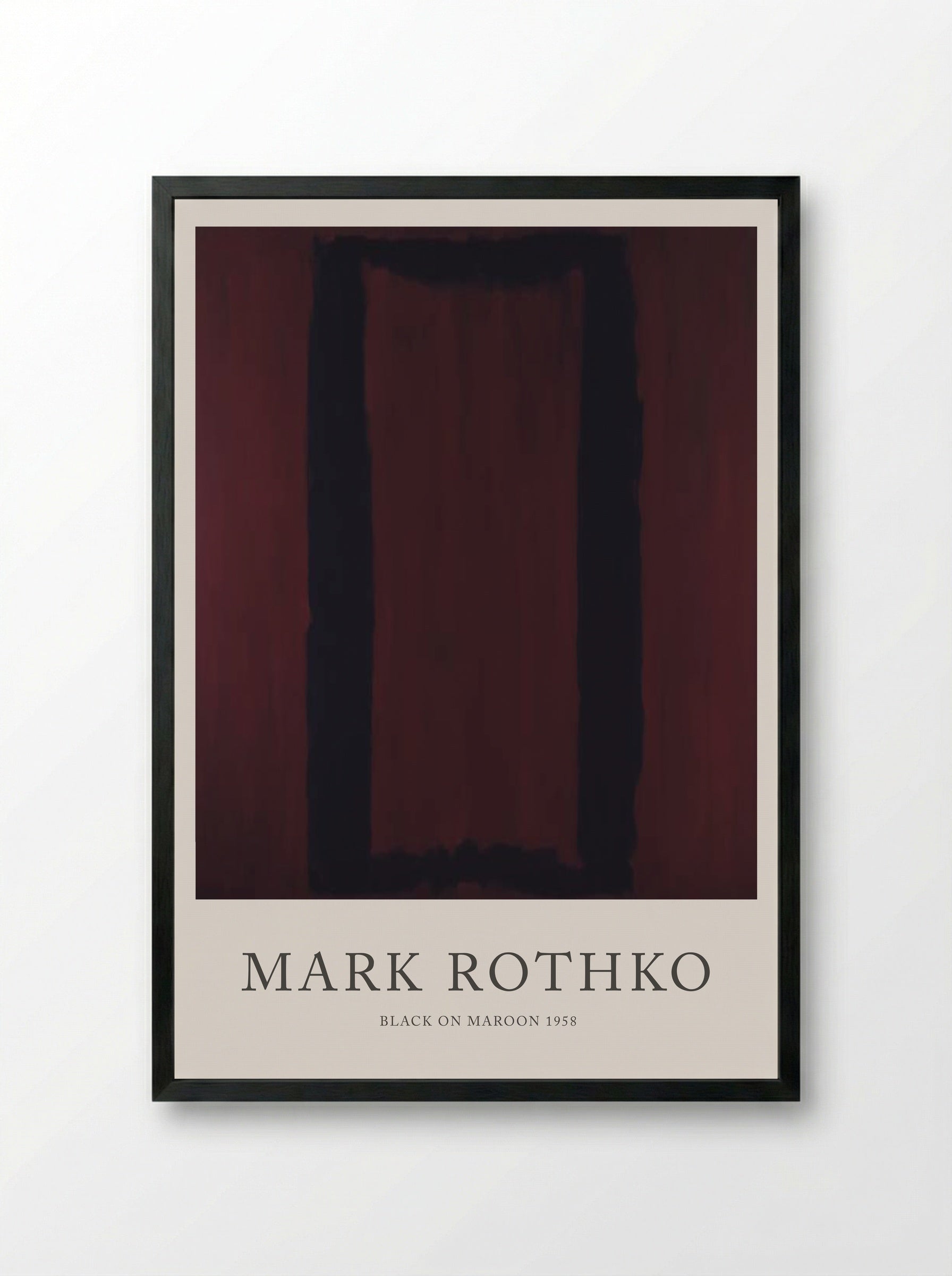 Black on Maroon - Mark Rothko - Framed Print Black