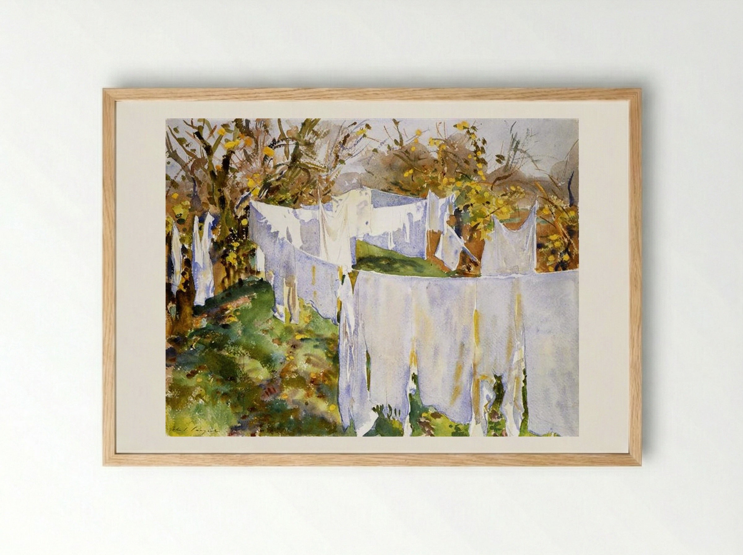 La Biancheria - John Singer Sargent - Framed Print Wood