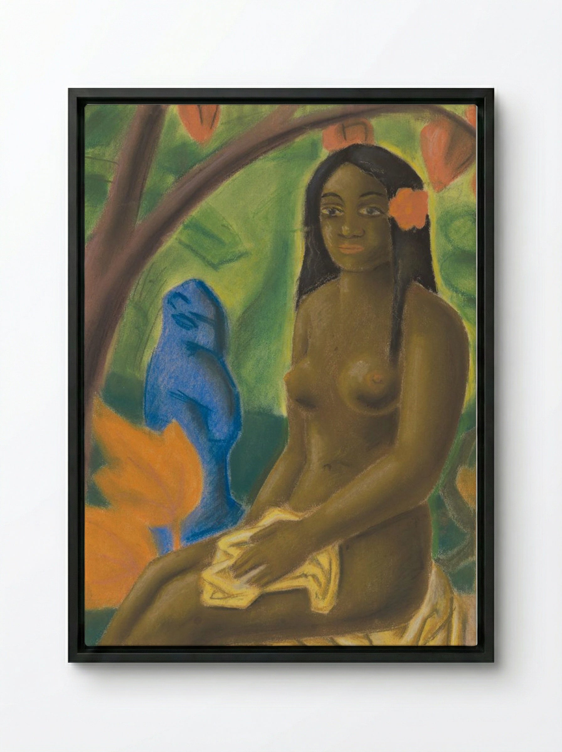 Girl of Tahiti - Mikuláš Galanda - Framed Canvas Black