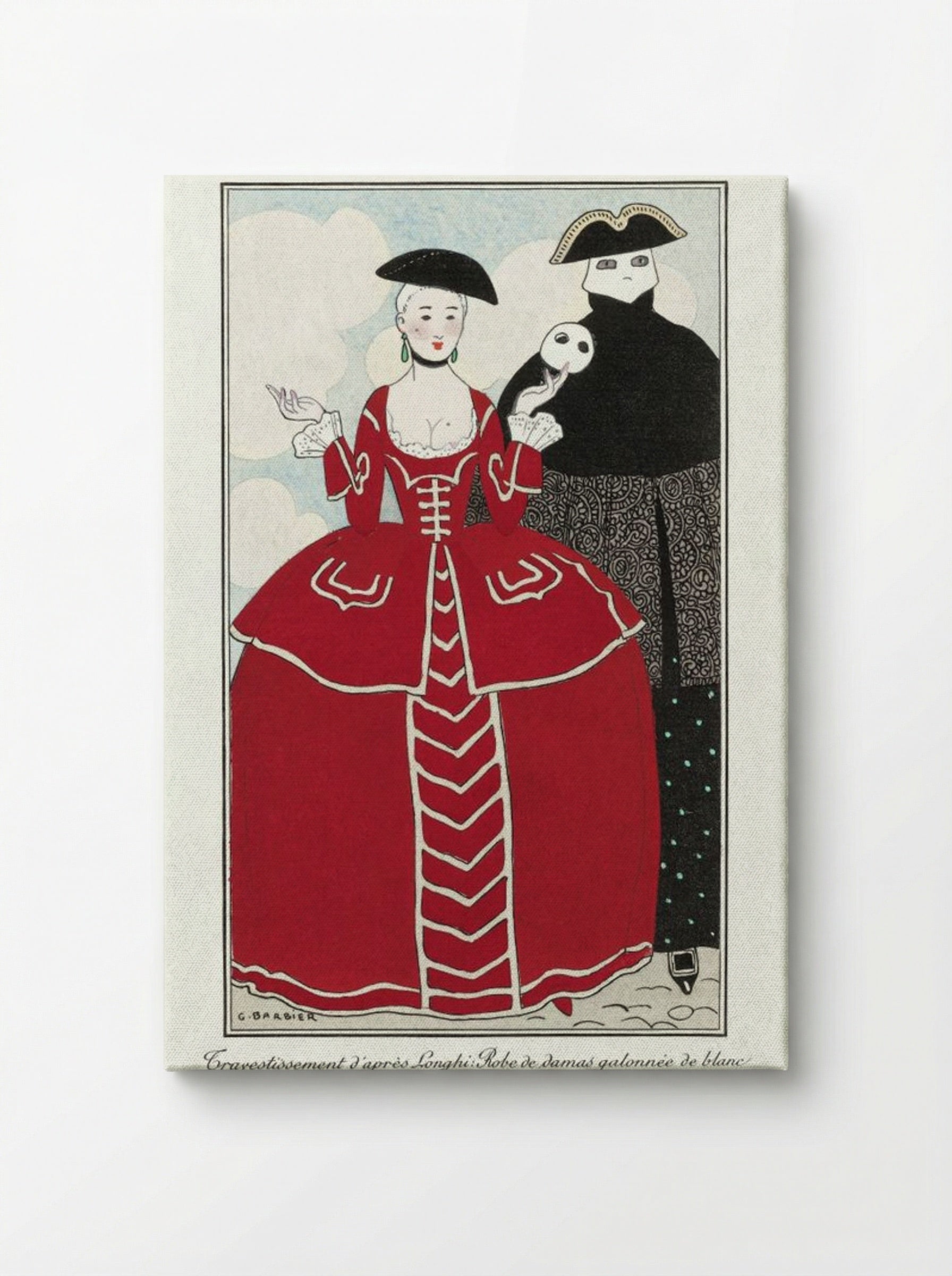 Costumes Parisiens No. 56: Travestissement d'après Longhi - George Barbier - Canvas