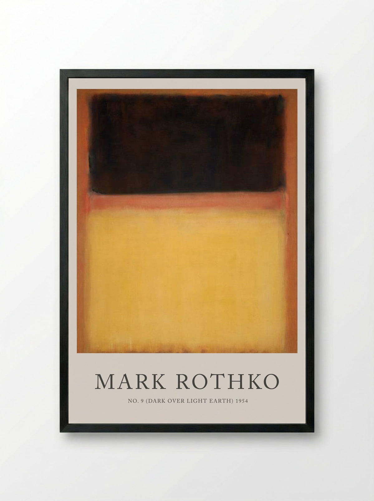 No. 9 (Dark Over Light Earth) - Mark Rothko - Framed Print Black