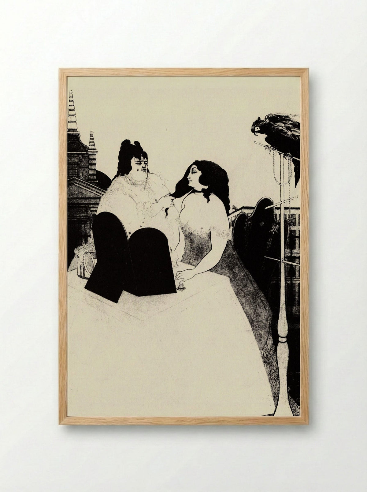 The Lady at the Dressing Table - Henri de Toulouse-Lautrec - Framed Print Wood