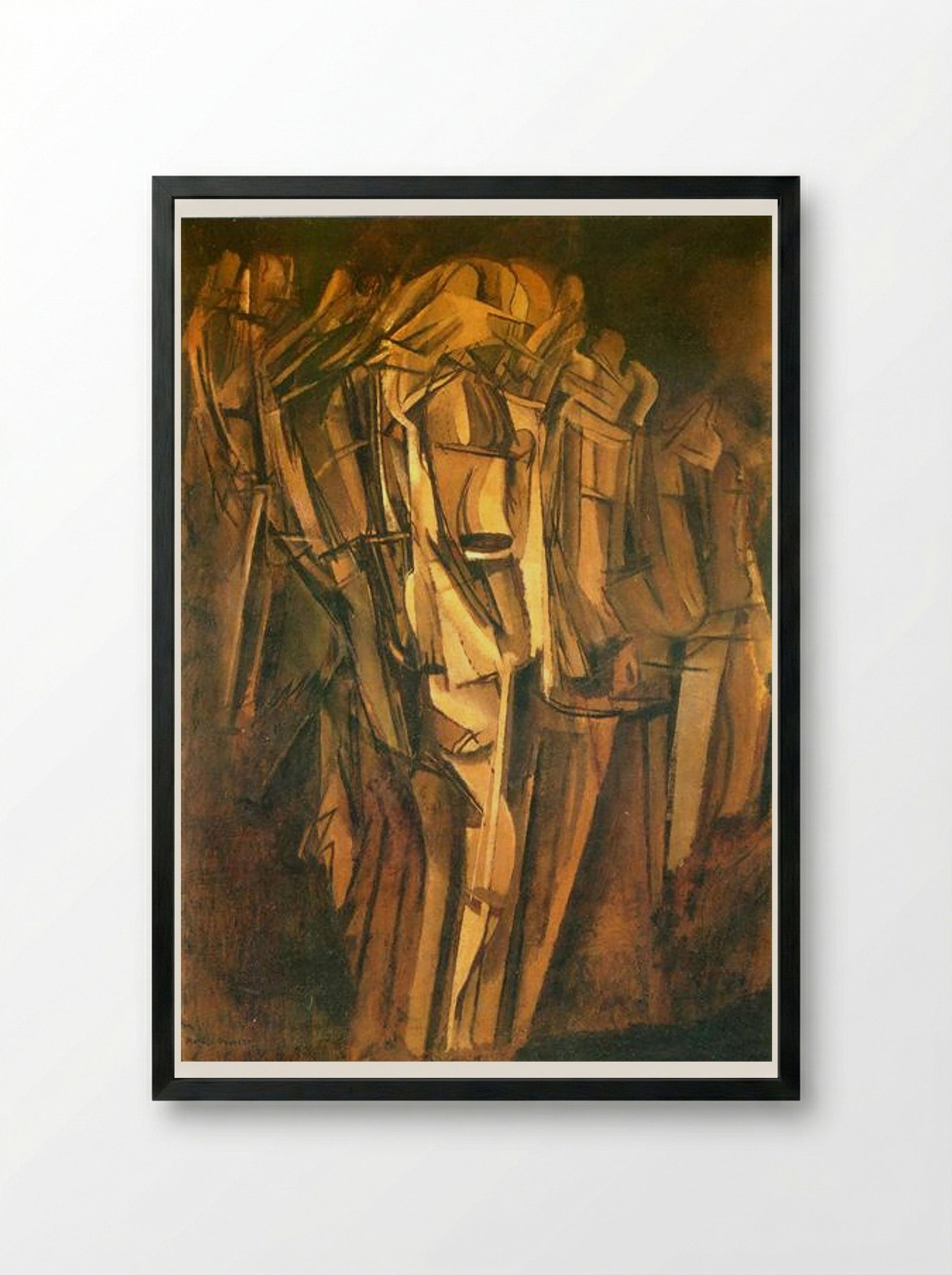 Sad Young Man in a Train - Marcel Duchamp - Framed Print Black