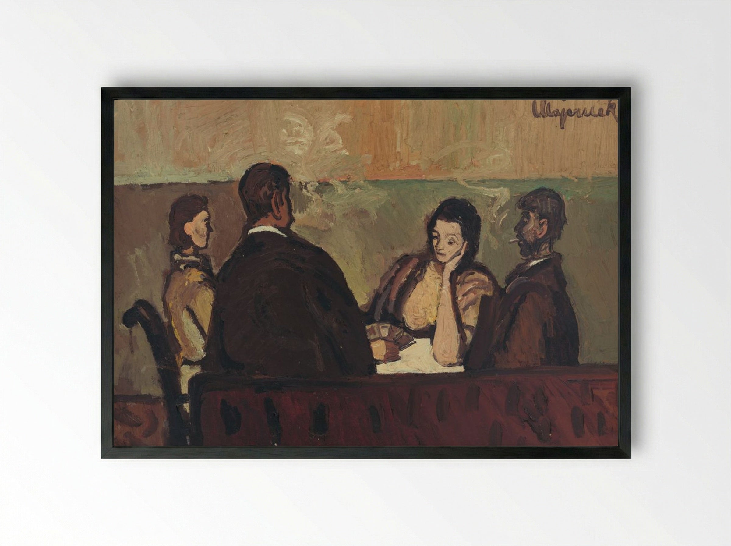 Card Players - Cyprián Majerník - Framed Print Black
