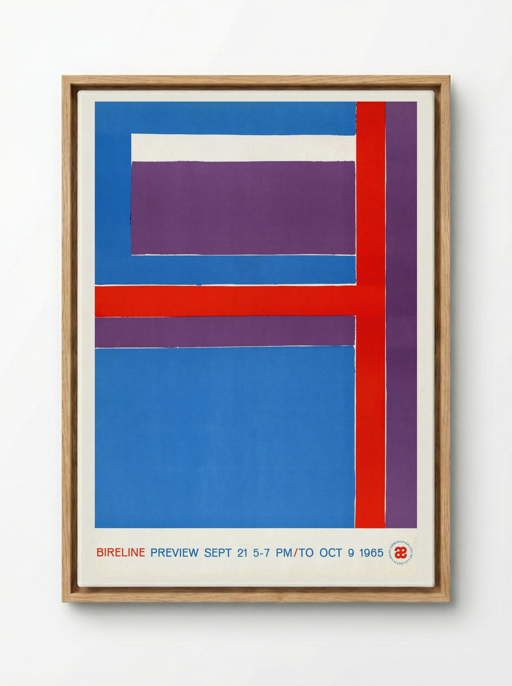 Bireline Preview, Sept. 21, 5-7 p.m. to Oct. 9, 1965 (Exhibition Poster) - George Bireline - Framed Canvas Wood
