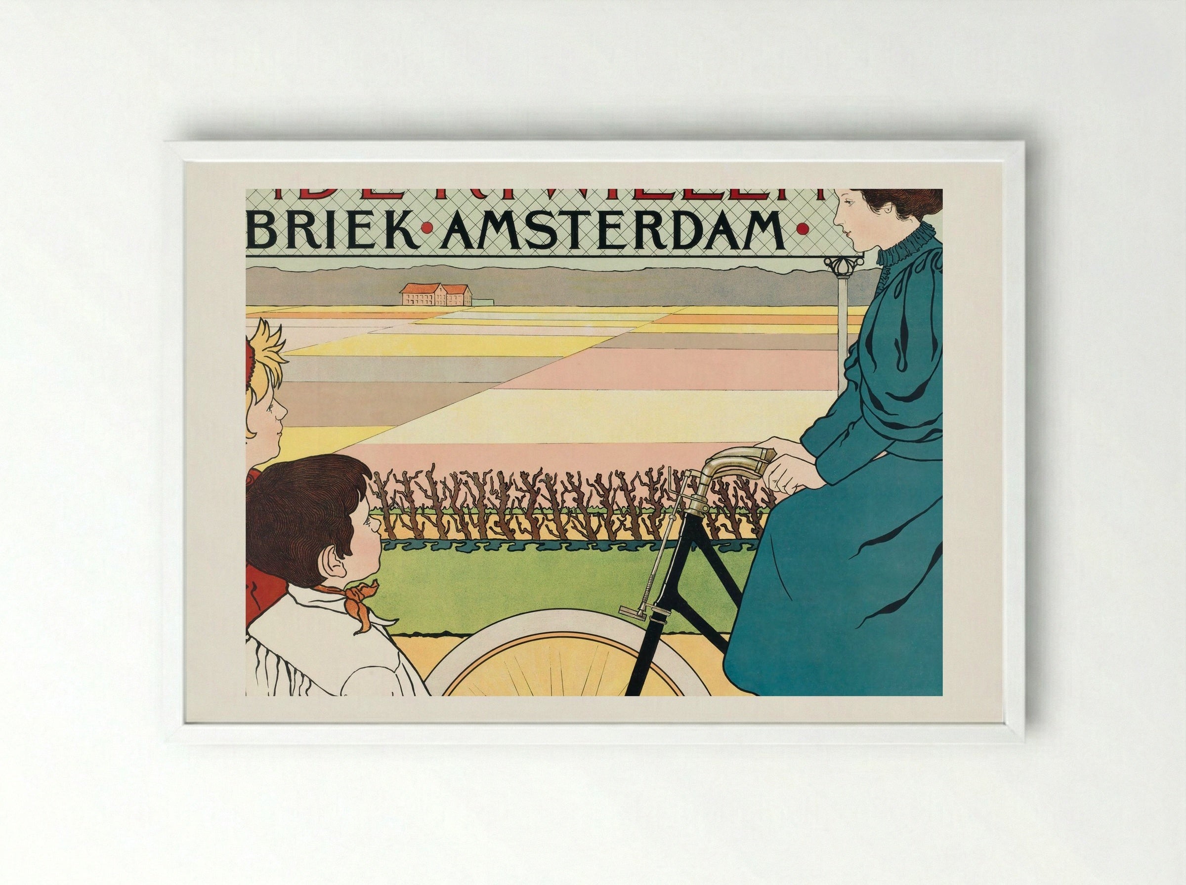 Hinde-Rijwielen Fabriek Amsterdam - Johann Georg van Caspel - Framed Print White