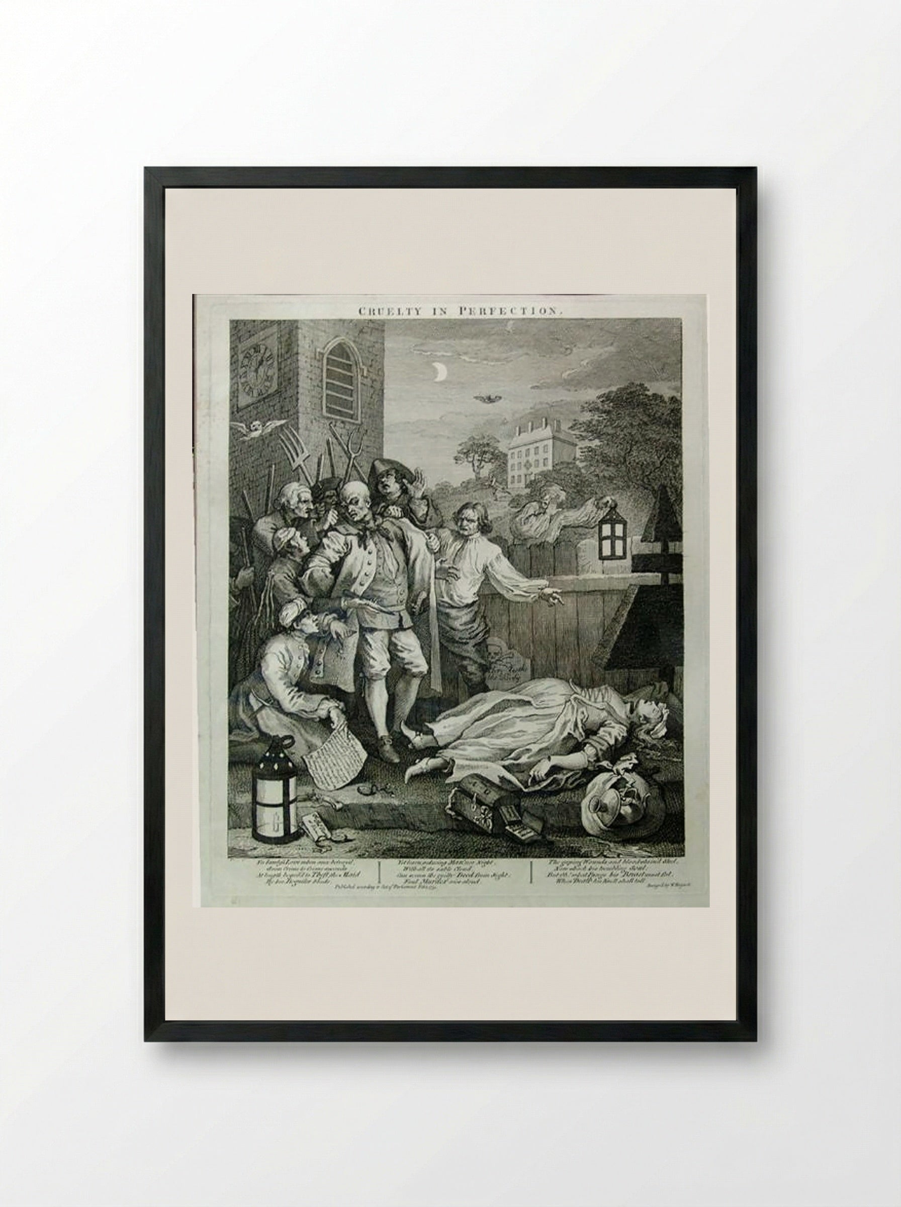 Cruelty in Perfection - William Hogarth - Framed Print Black