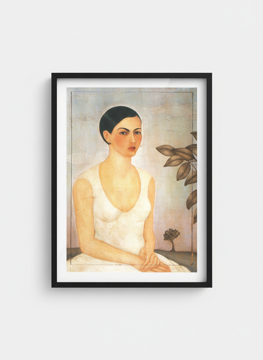 Portrait of Cristina, My Sister - Frida Kahlo - Framed Print Black