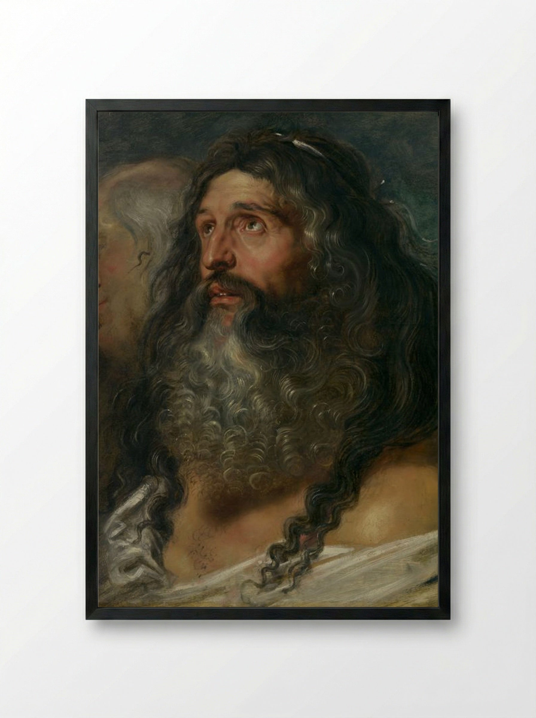 Study of Two Heads - Peter Paul Rubens - Framed Print Black