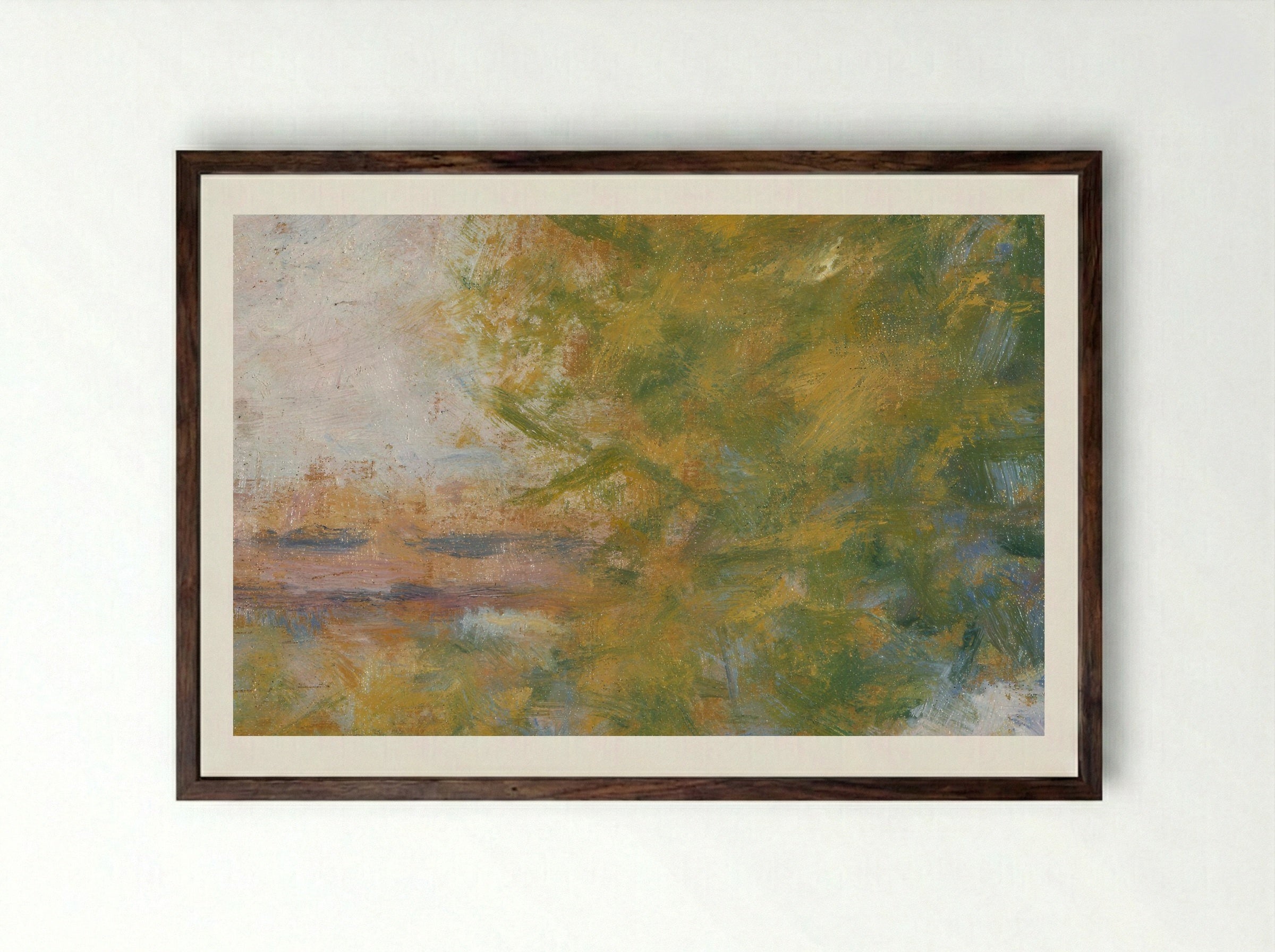 The Bridge at Bineau - Georges Seurat - Framed Print Dark Wood