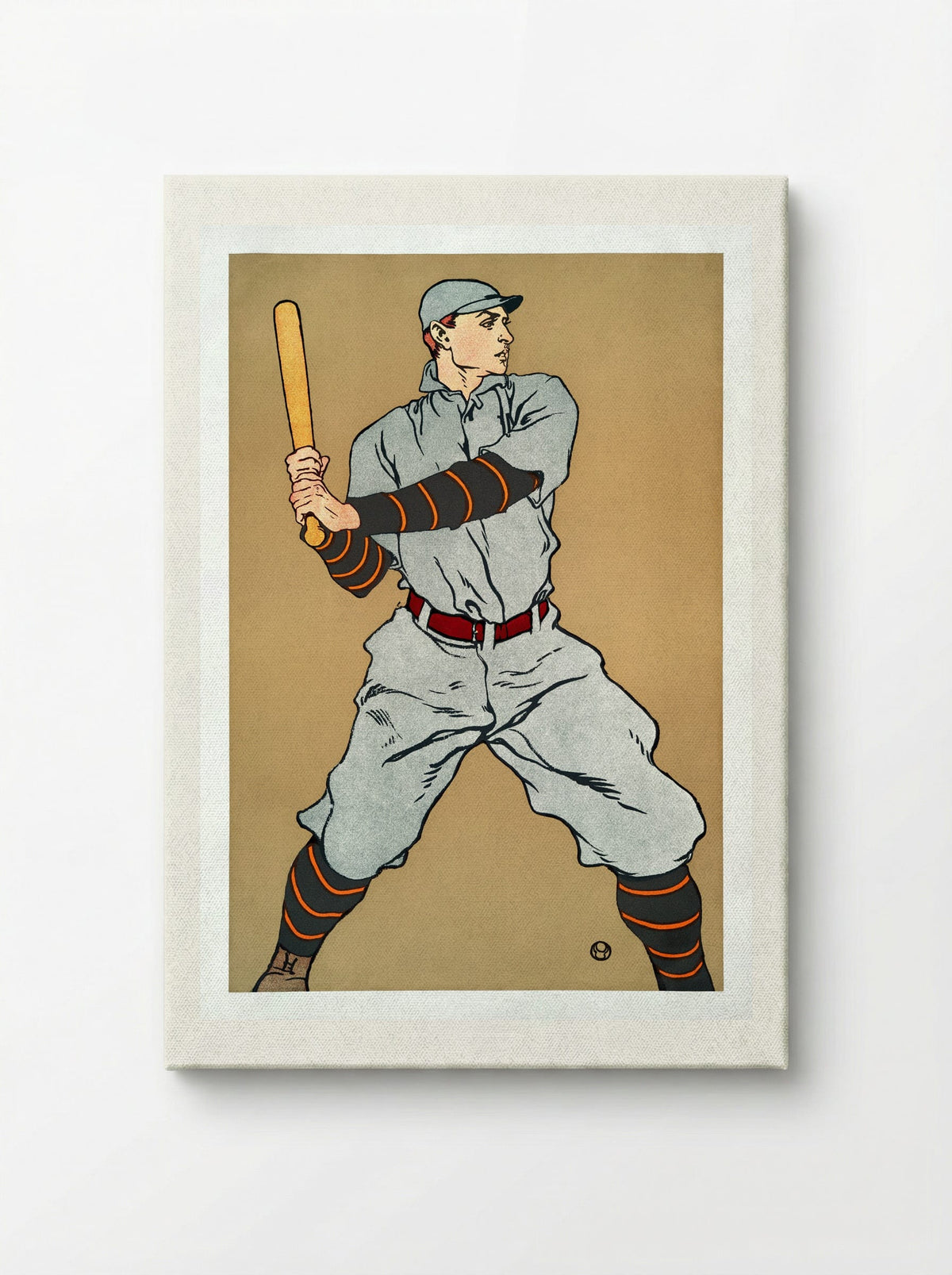 Baseball Player Holding a Bat - Edward Penfield - Canvas