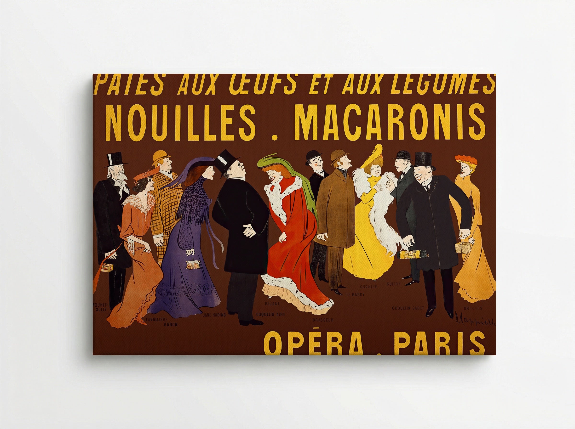 Célébrités tenant des paquets de pâtes (Opera, Paris) - Leonetto Cappiello - Canvas