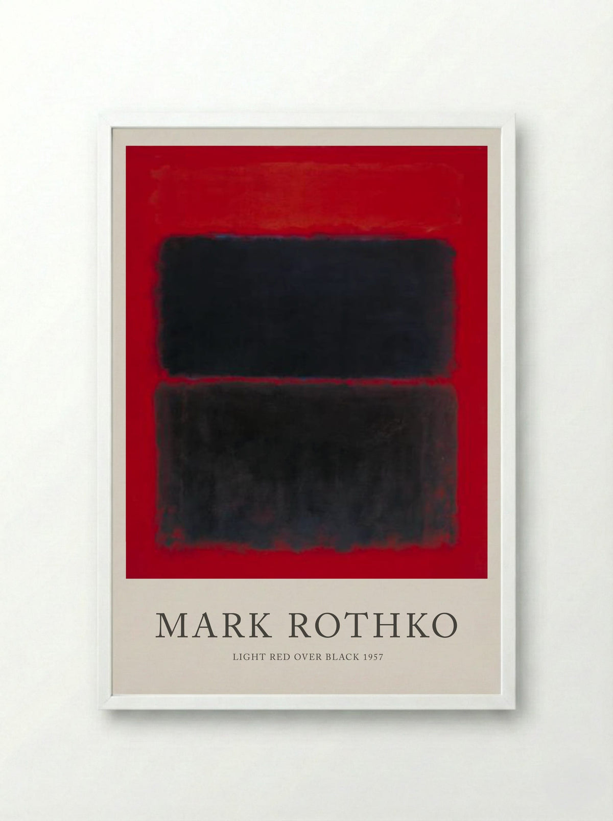 Light Red Over Black - Mark Rothko - Framed Print White
