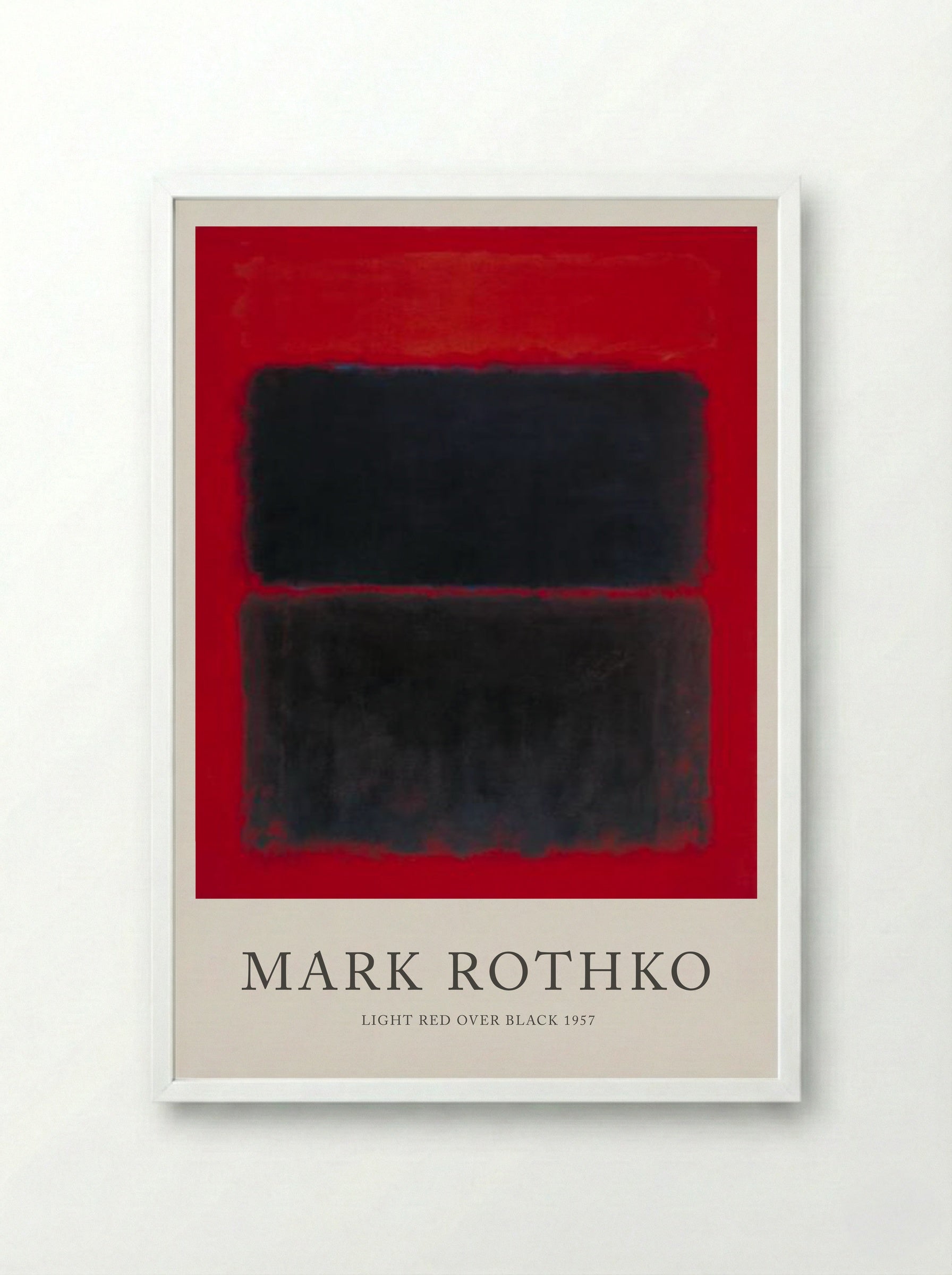 Light Red Over Black - Mark Rothko - Framed Print White
