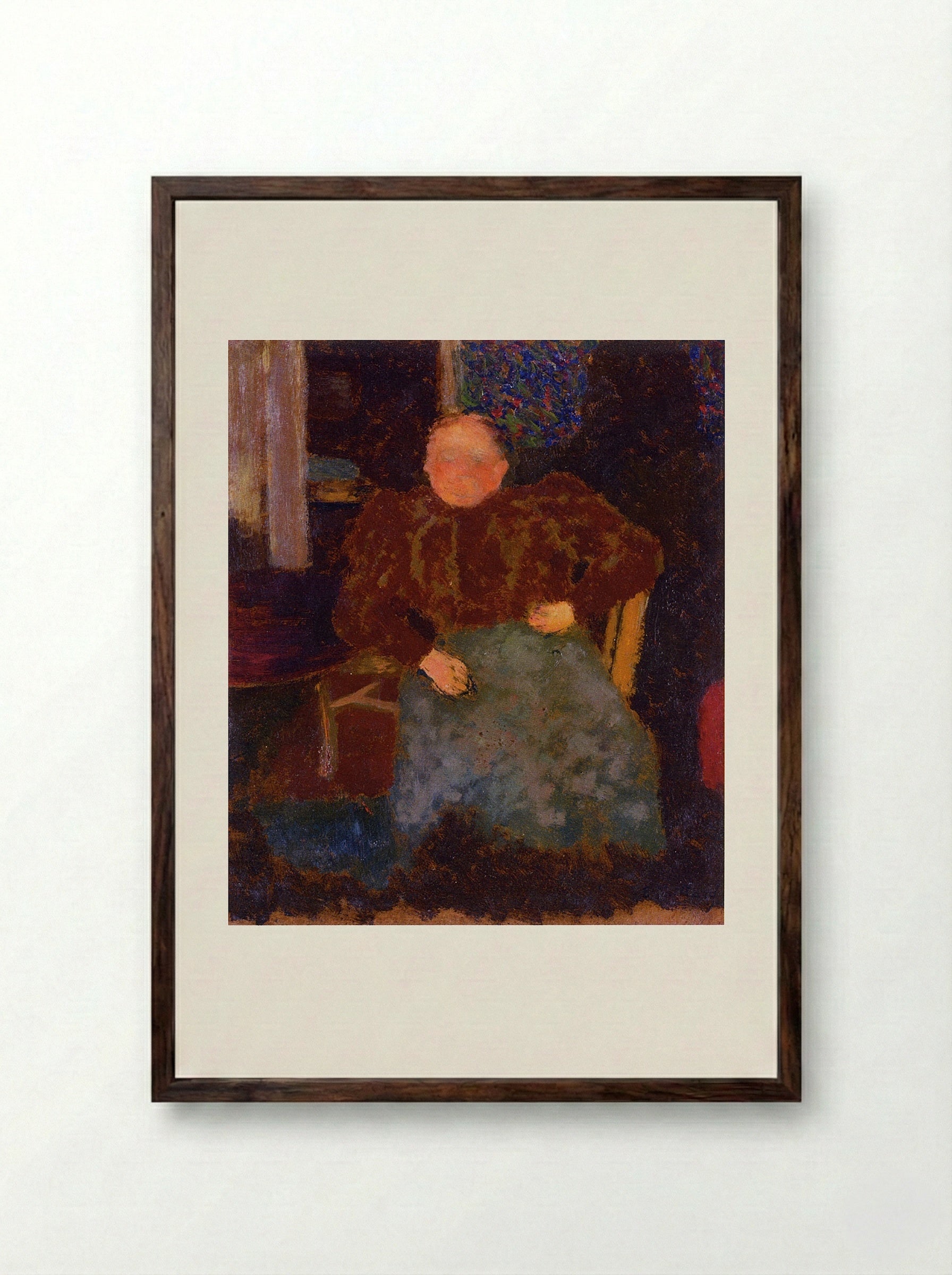 Madame Vuillard Seated - Édouard Vuillard - Framed Print Dark Wood