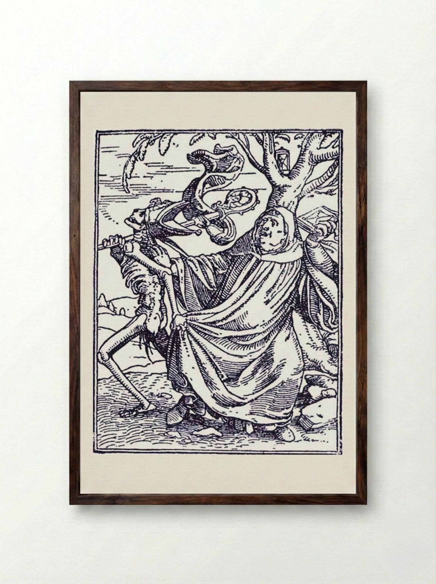 The Abbot - Hans Holbein the Younger - Framed Print Dark Wood
