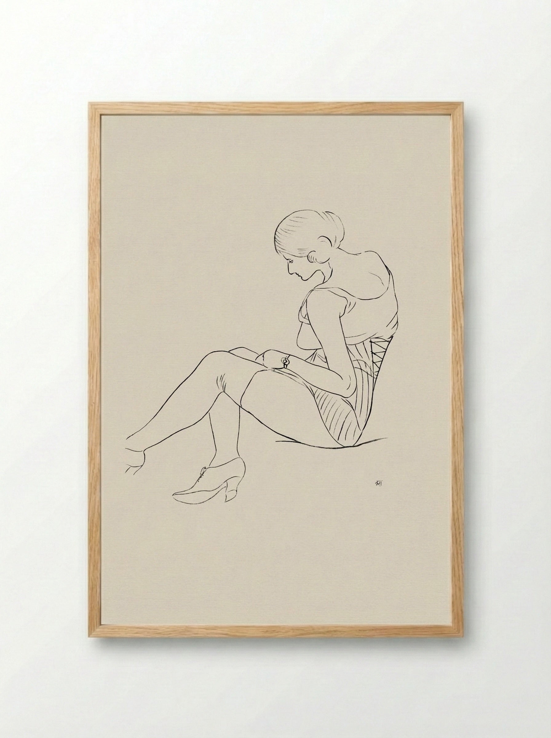 Semi-nude Woman, Seated - Ananda Kentish Coomaraswamy - Framed Print Wood