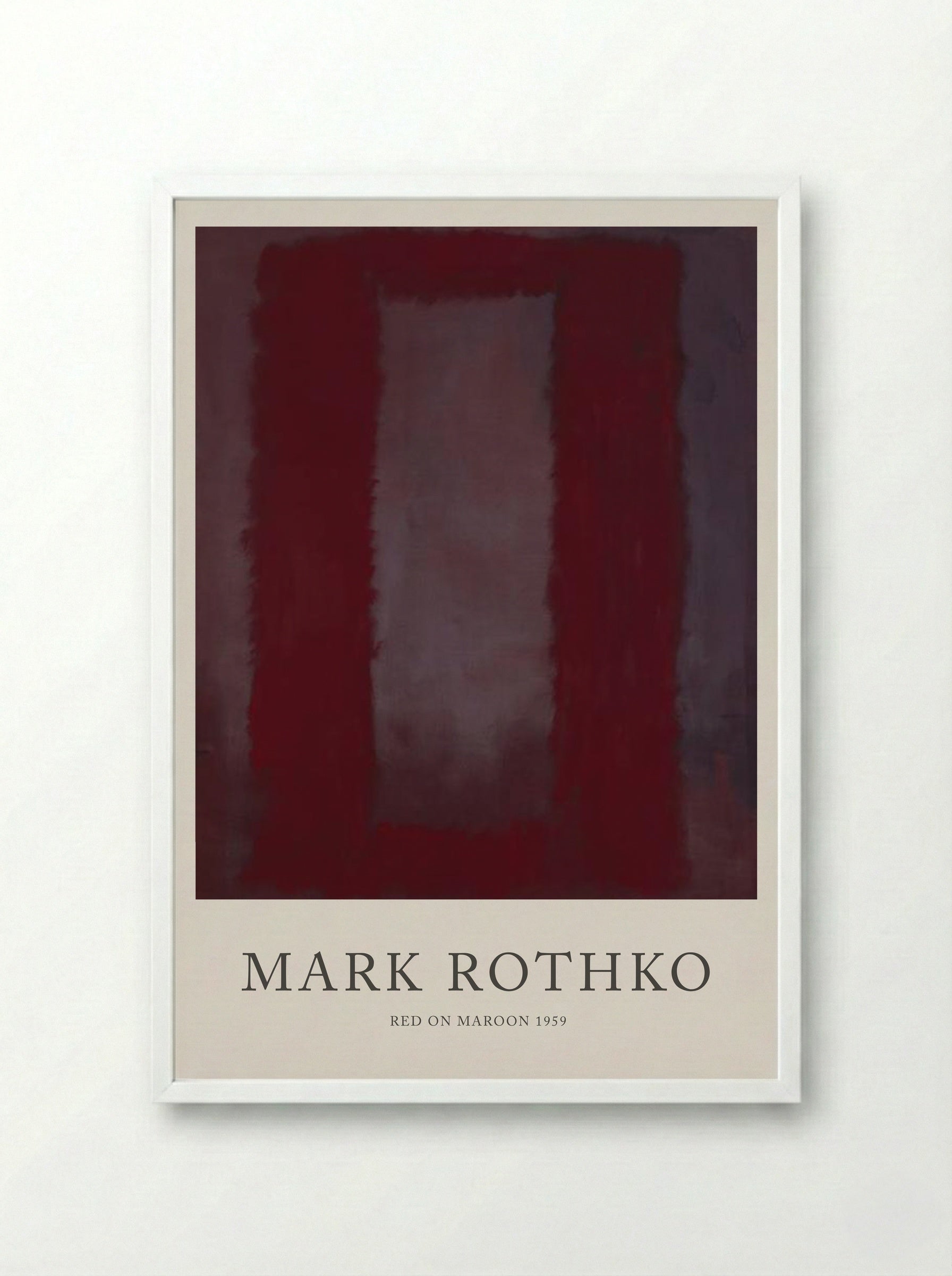 Red on Maroon - Mark Rothko - Framed Print White