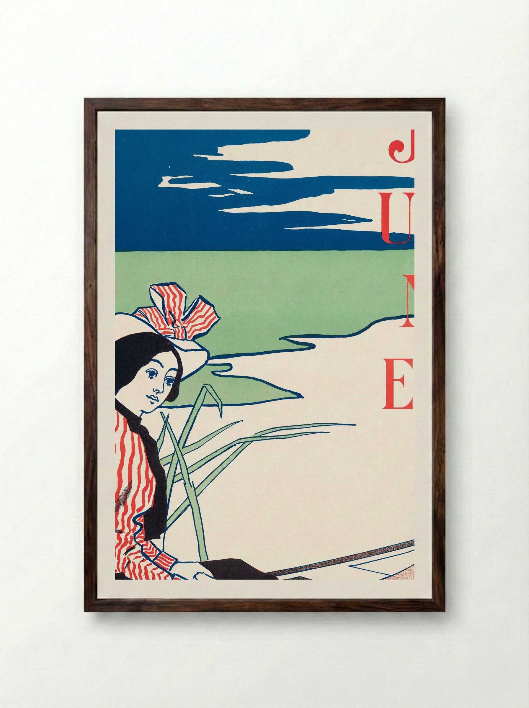 Lippincott's, June - Edward Penfield - Framed Print Dark Wood