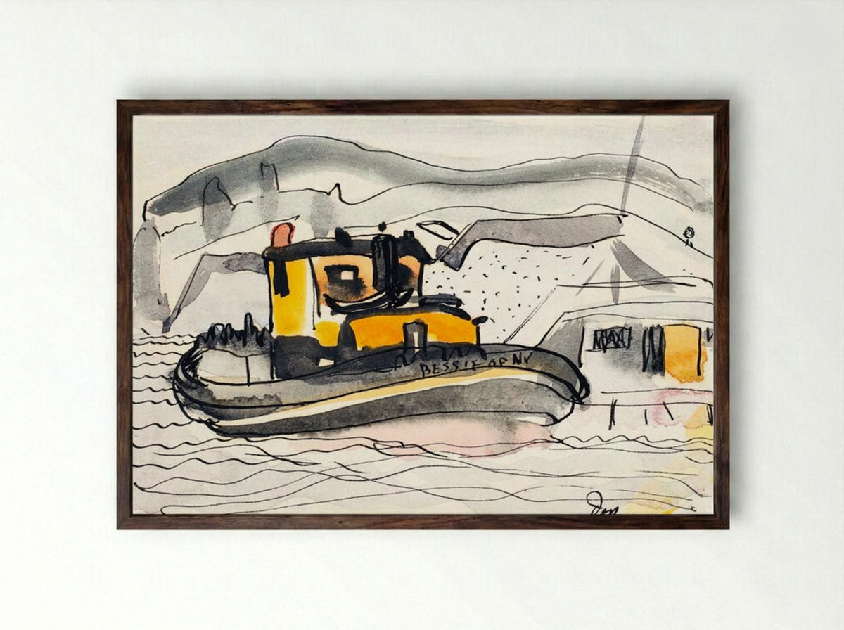 Study for 'The Bessie of New York' - Arthur Dove - Framed Print Dark Wood