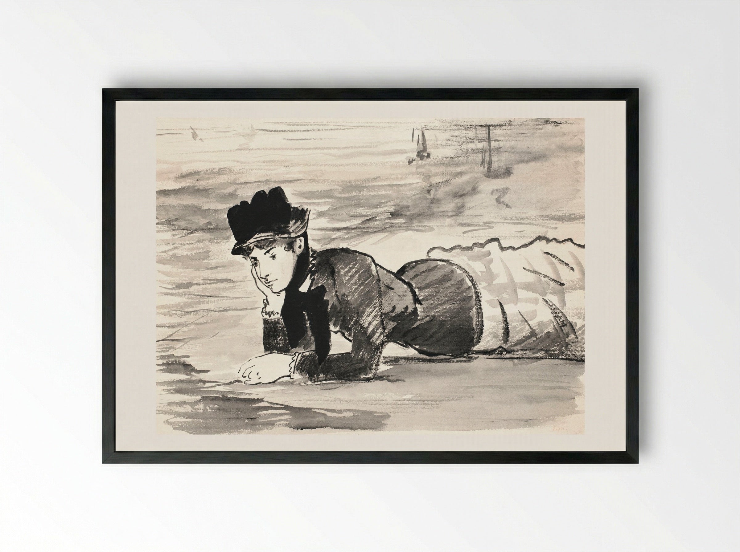 Annabel Lee - Édouard Manet - Framed Print Black