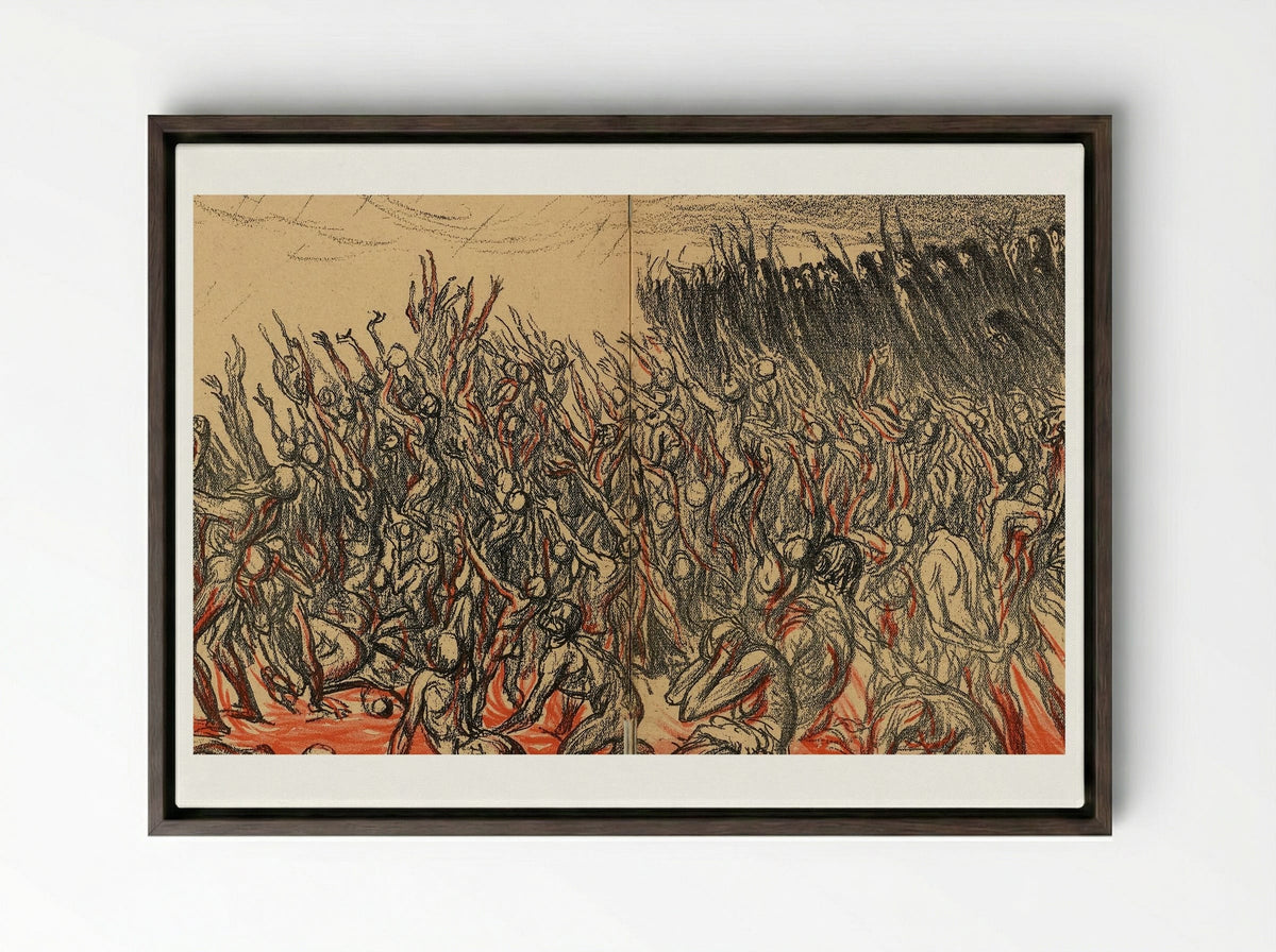 La Vision de Hugo - Théophile Alexandre Steinlen - Framed Canvas Dark Wood