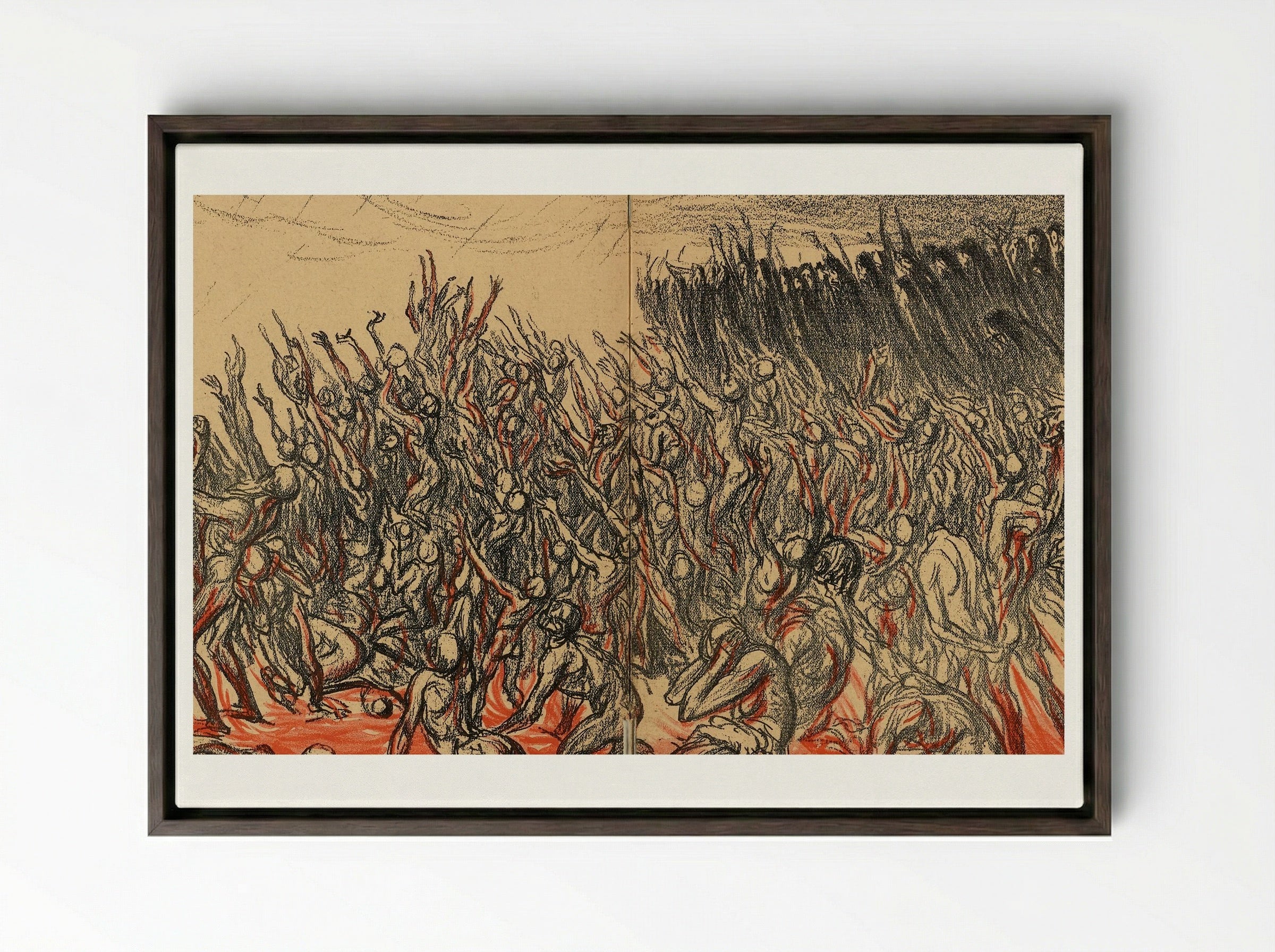La Vision de Hugo - Théophile Alexandre Steinlen - Framed Canvas Dark Wood
