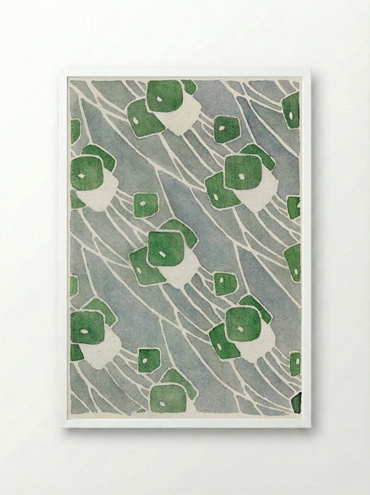 Green Geometric - Hannah Borger Overbeck - Framed Print White