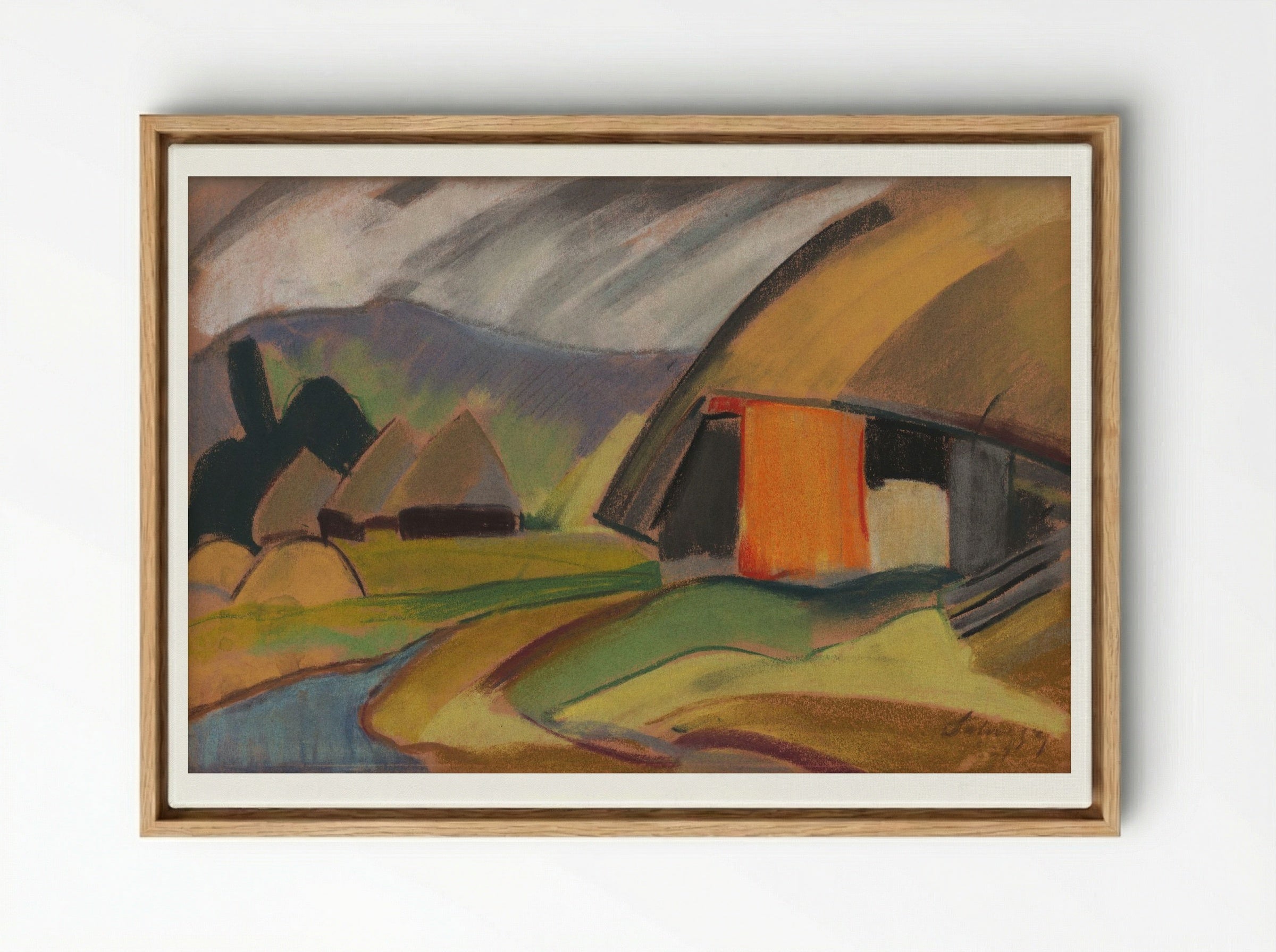 By the Village - Zolo Palugyay - Framed Canvas Wood