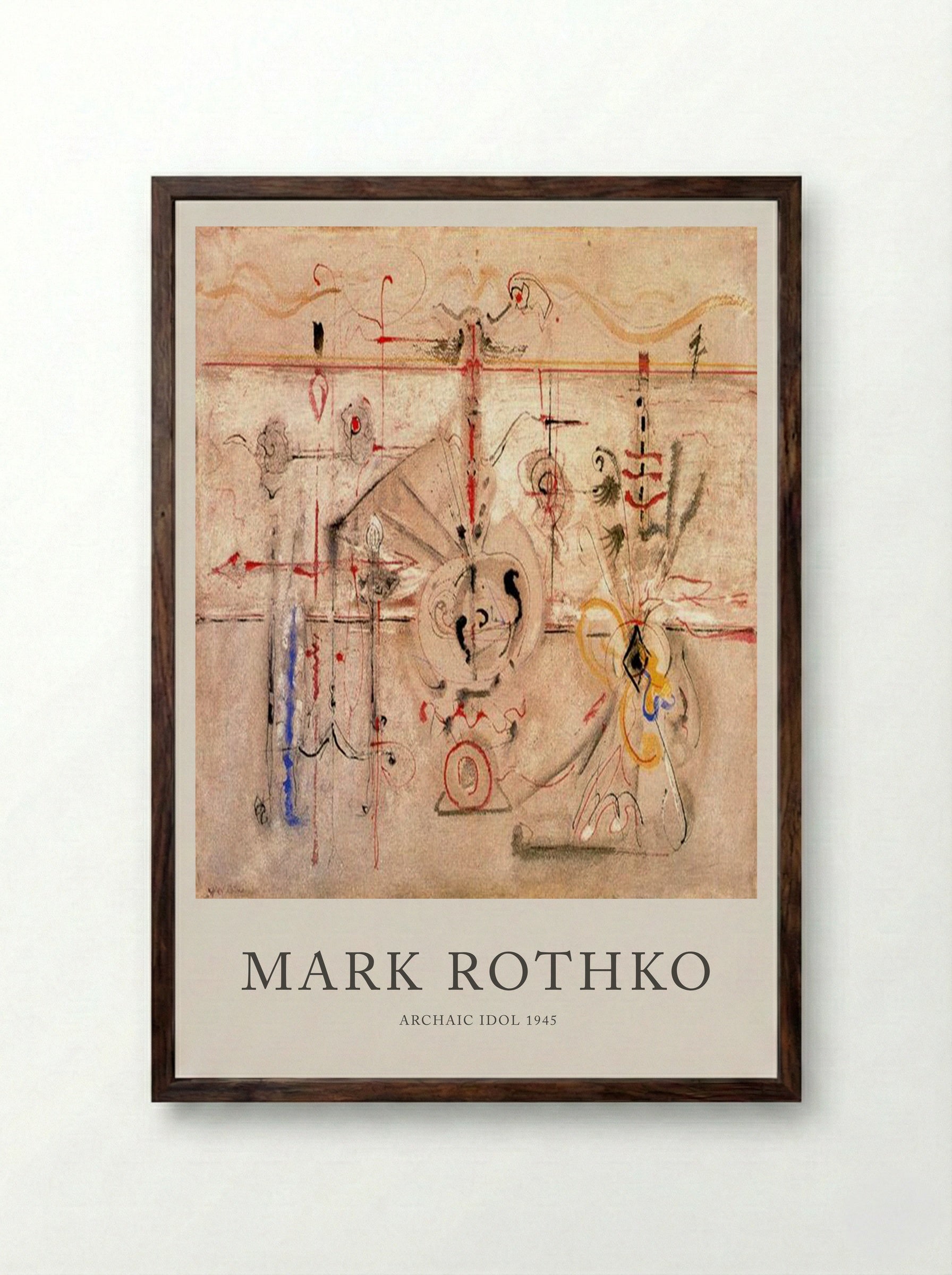 Archaic Idol - Mark Rothko - Framed Print Dark Wood