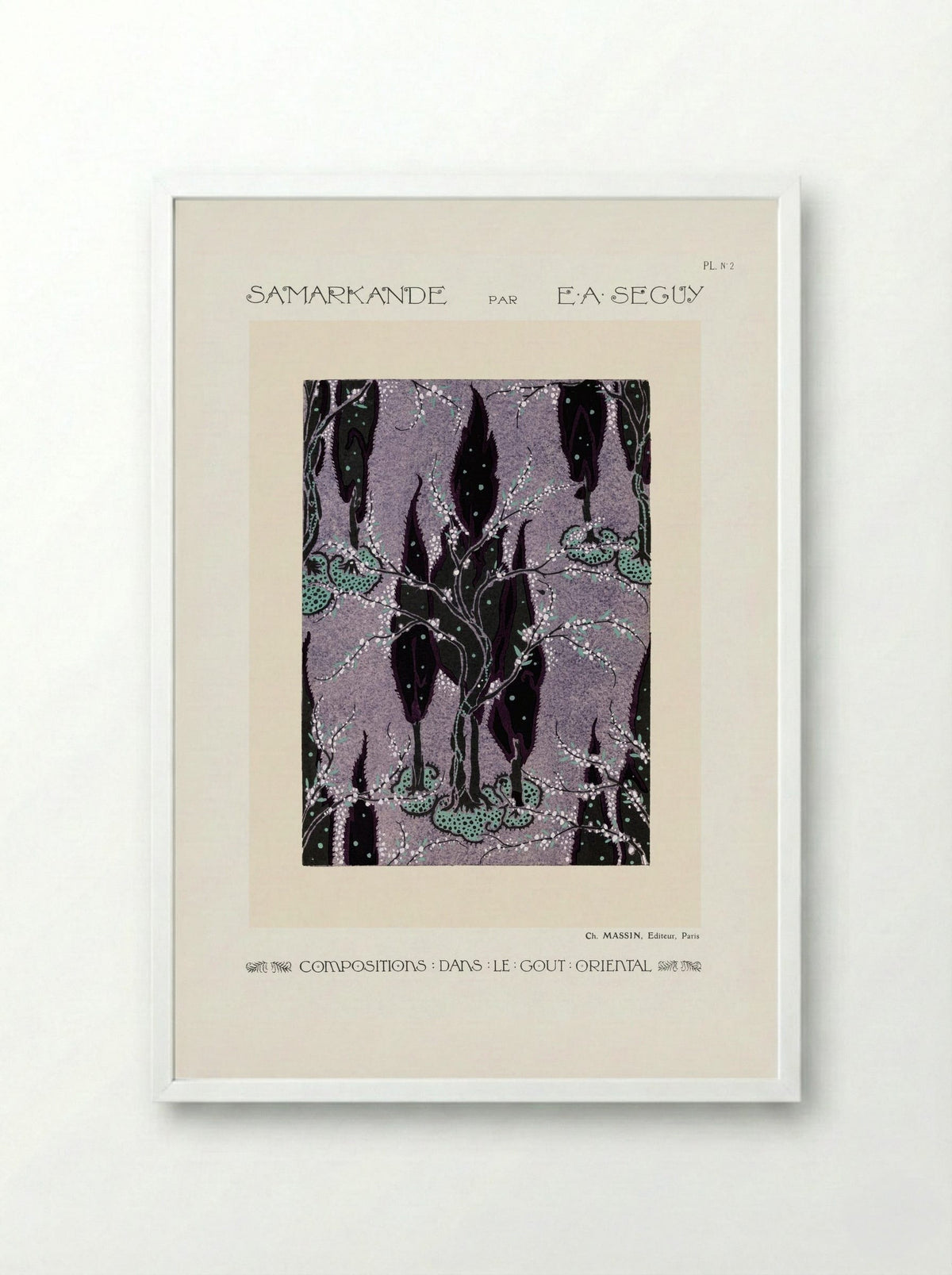 Samarkande, Plate No. 2 (Oriental Composition) - Émile-Allain Séguy - Framed Print White