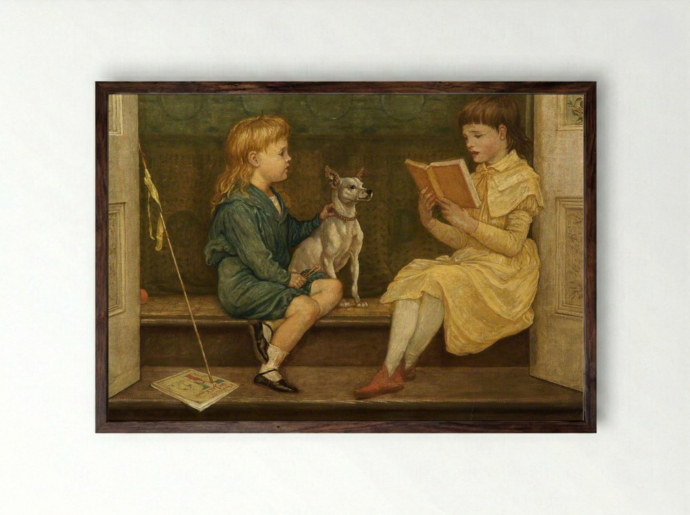 Beatrice and Lionel Crane - Walter Crane - Framed Print Dark Wood