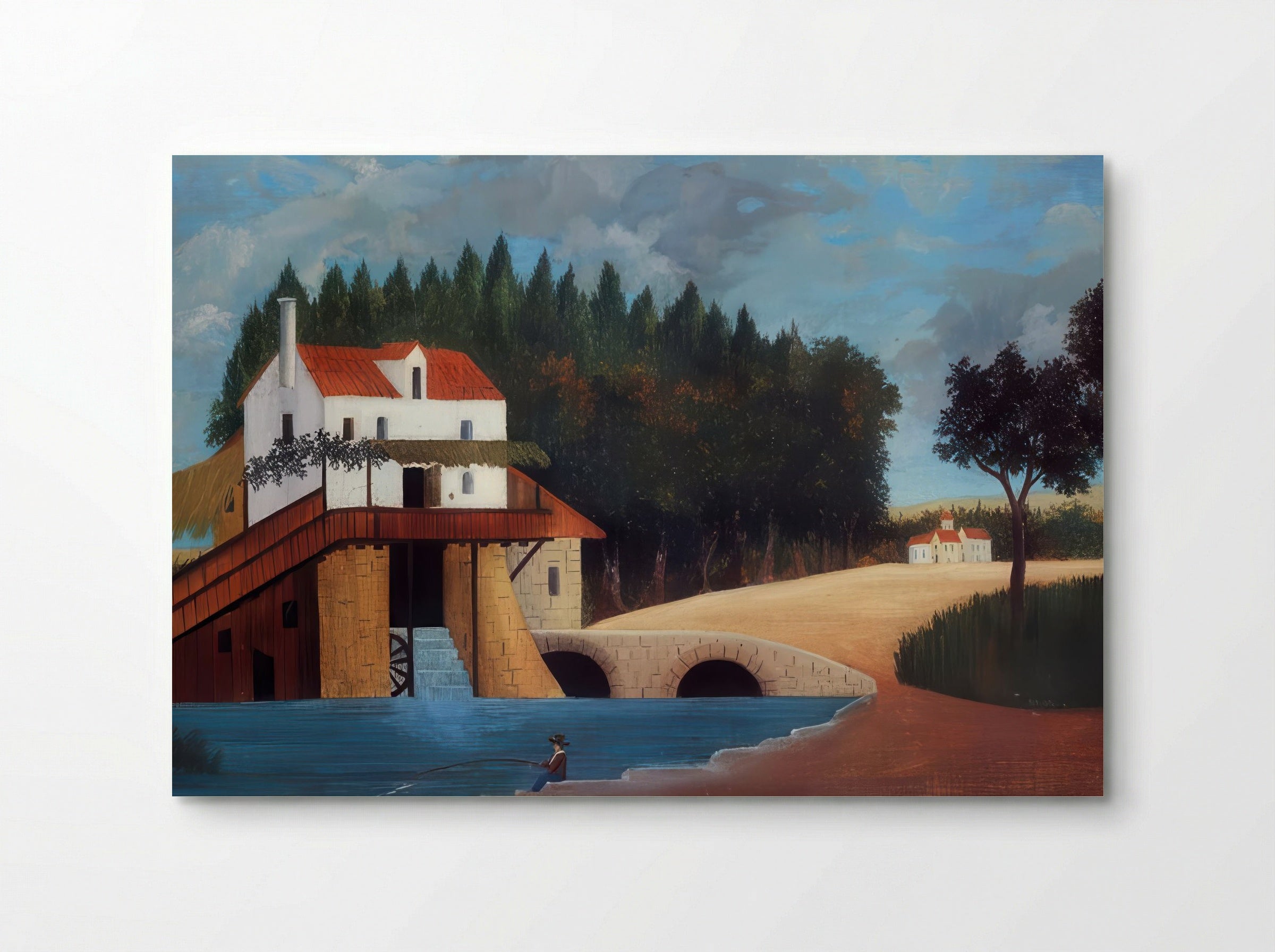 The Mill at Alfort by Henri Rousseau – Naïve Art French Countryside Print - Poster